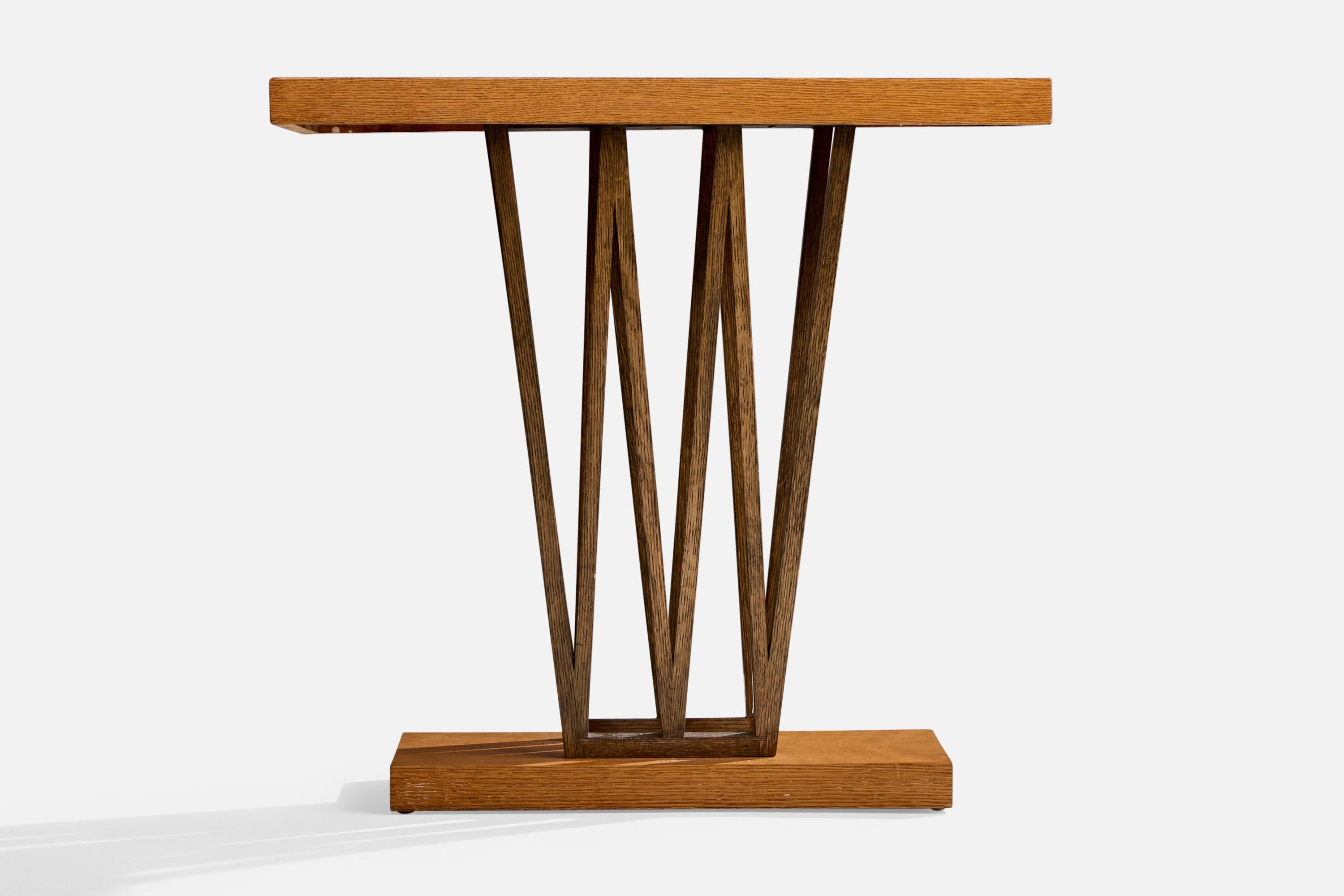 Américain Paul Frankl, table console, Oak Oak, USA, années 1950 en vente