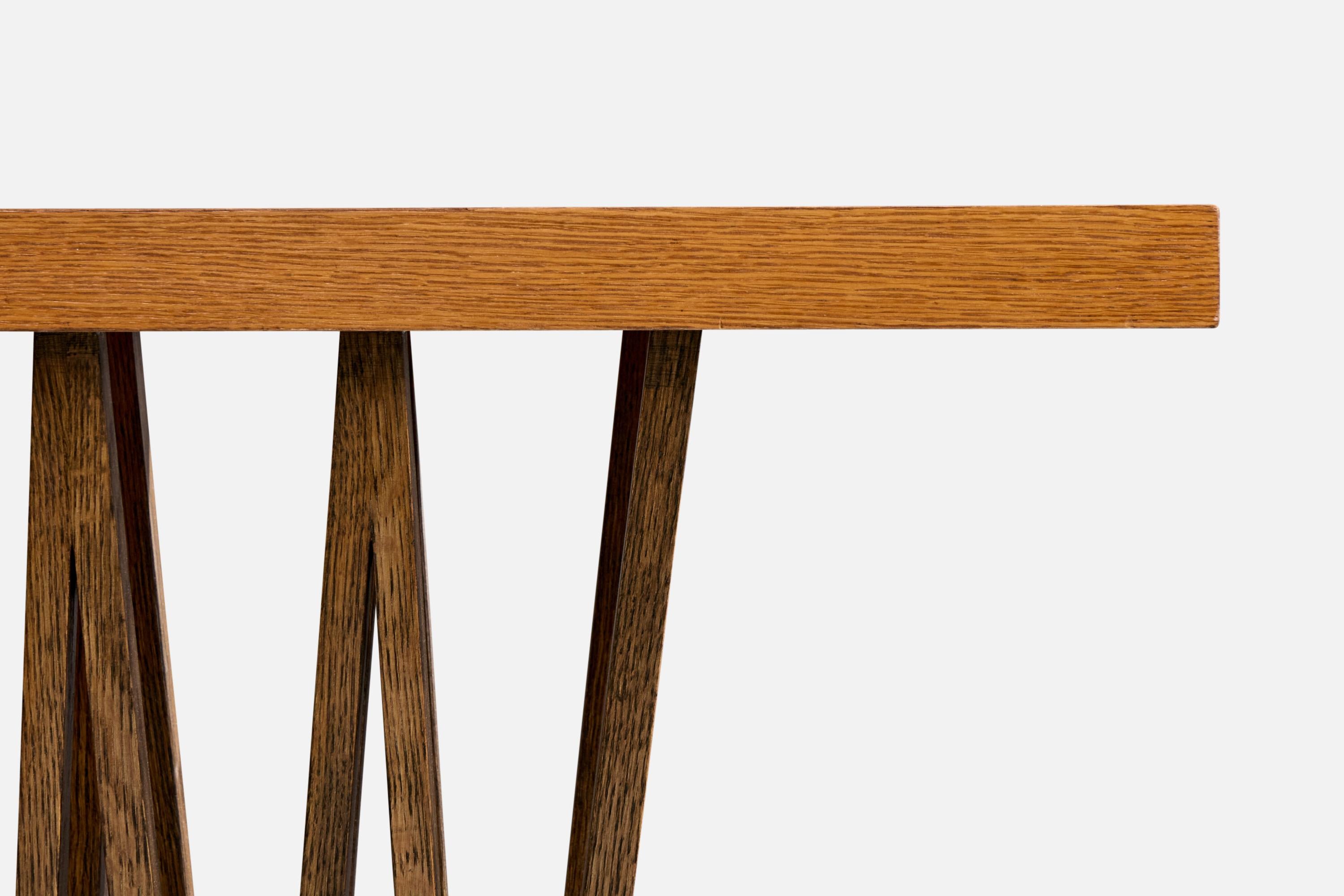 Milieu du XXe siècle Paul Frankl, table console, Oak Oak, USA, années 1950 en vente