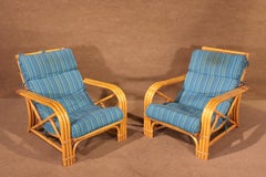 Paul Frankl Bamboo Rattan Patio Chairs