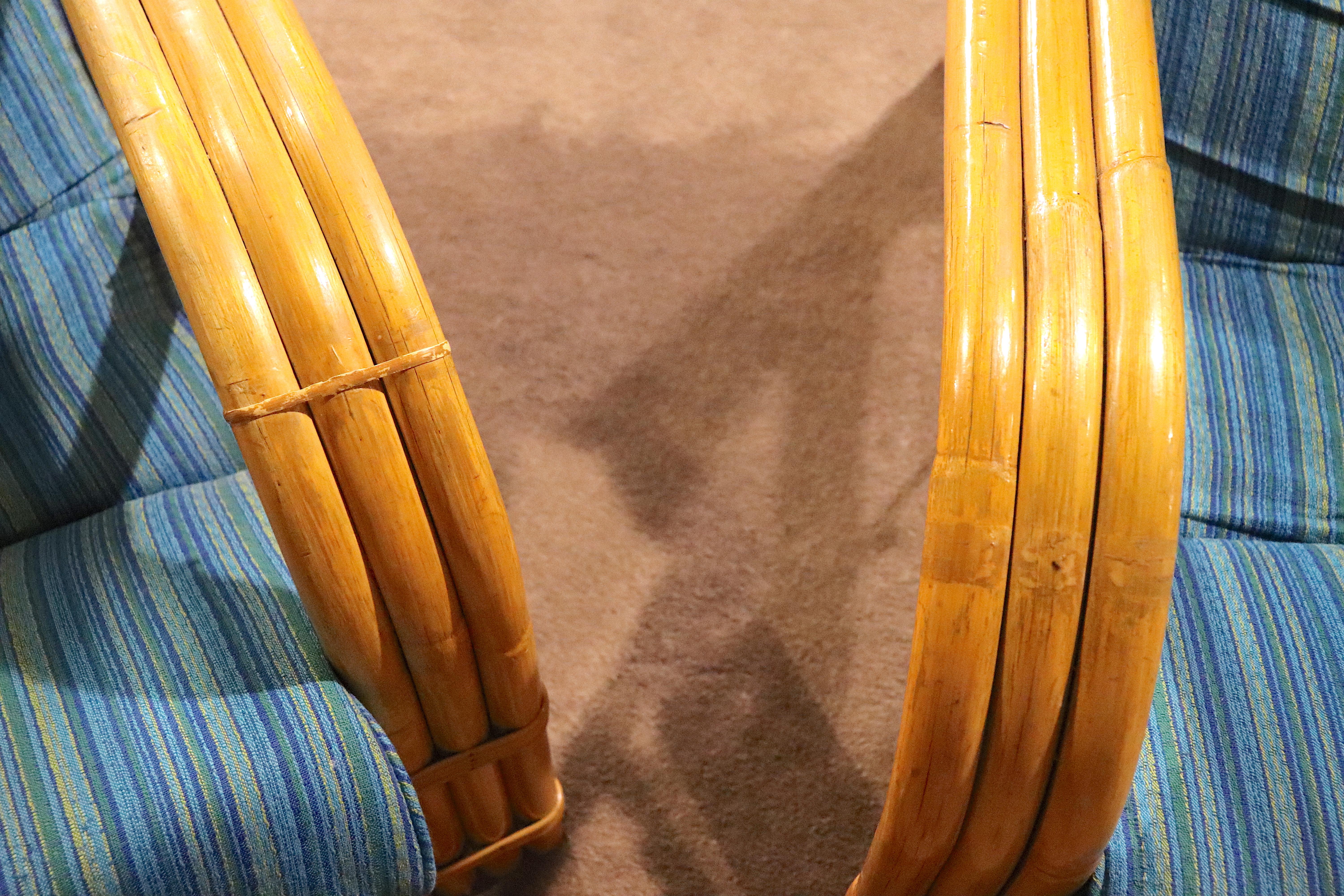 Chaises de jardin en bambou et rotin de Paul Frankl en vente 2