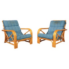 Paul Frankl Bamboo Rattan Patio Chairs