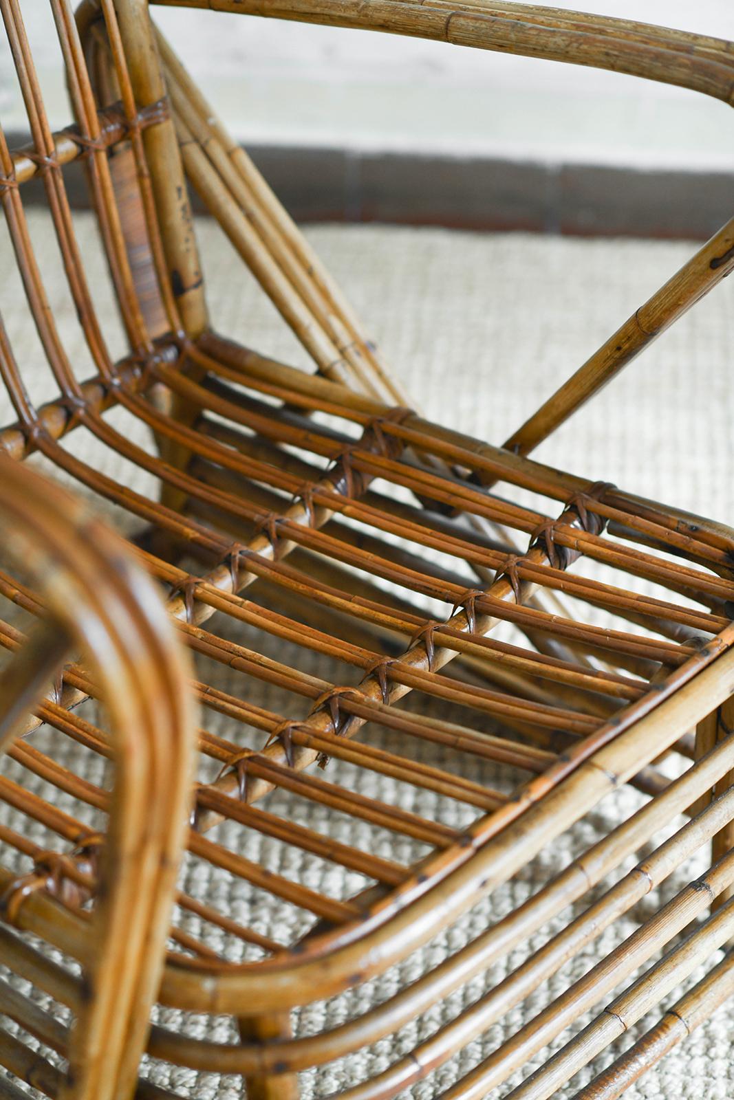 Paul Frankl sillón de bambú curvado, años 40 en venta 3