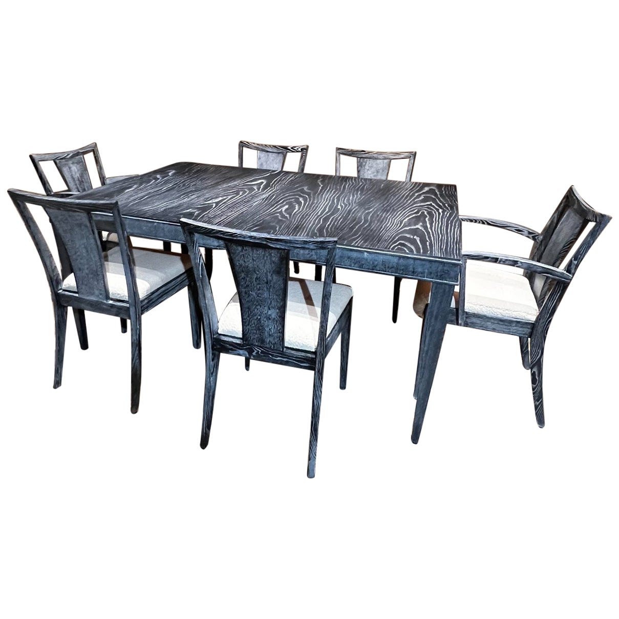 1950 Paul Frankl Set da pranzo nero cerato Brown Saltman California