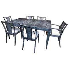 1950 Paul Frankl Set da pranzo nero cerato Brown Saltman California