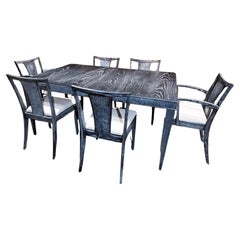 1950s Paul Frankl Noir Cerused Dining Set Brown Saltman California