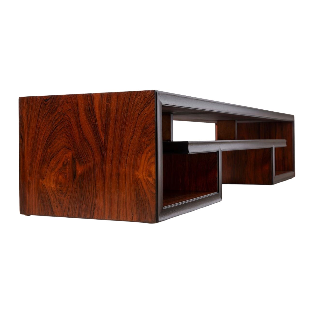 Mesa baja de palisandro brasileño Paul Frankl Modelo 5003 para Johnson Furniture años 50