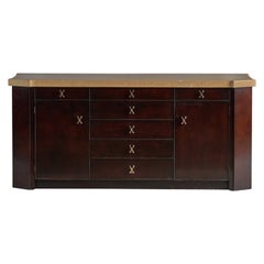 Paul Frankl, cabinet, acajou, liège, laiton, États-Unis, années 1950