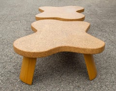 Paul Frankl Cloud Coffee Table in Natural Cork and Bleached Mahogany Model #5005