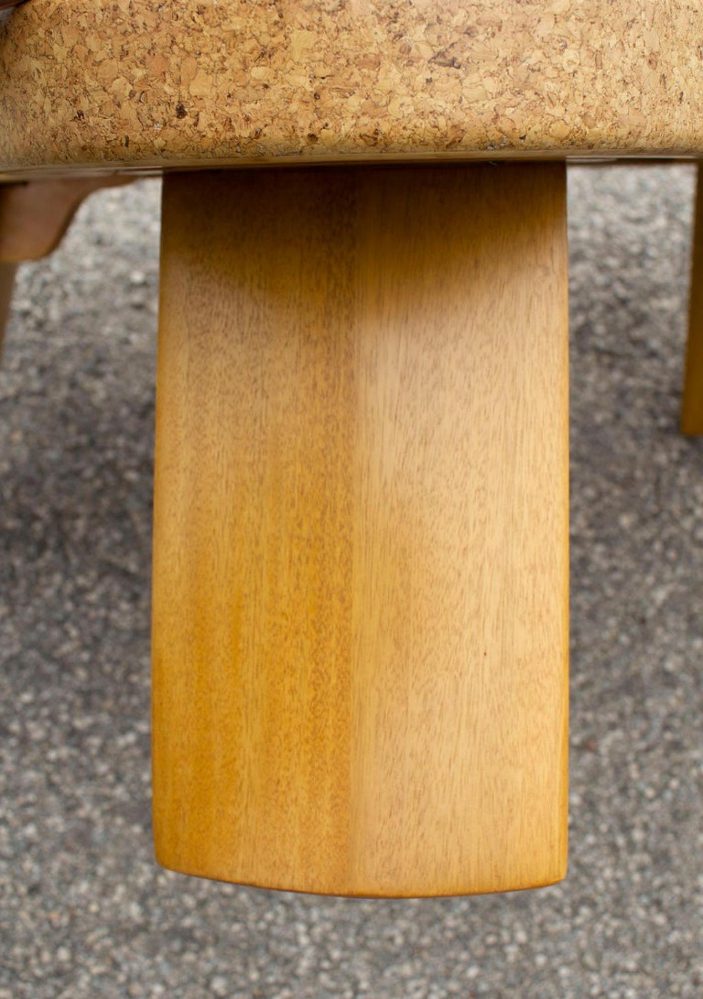 Mid-Century Modern Paul Frankl Cloud Coffee Table in Natural Cork and Bleached Mahogany Model #5005