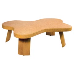 Paul Frankl Cloud Coffee Table in Natural Cork and Bleached Mahogany Model #5005