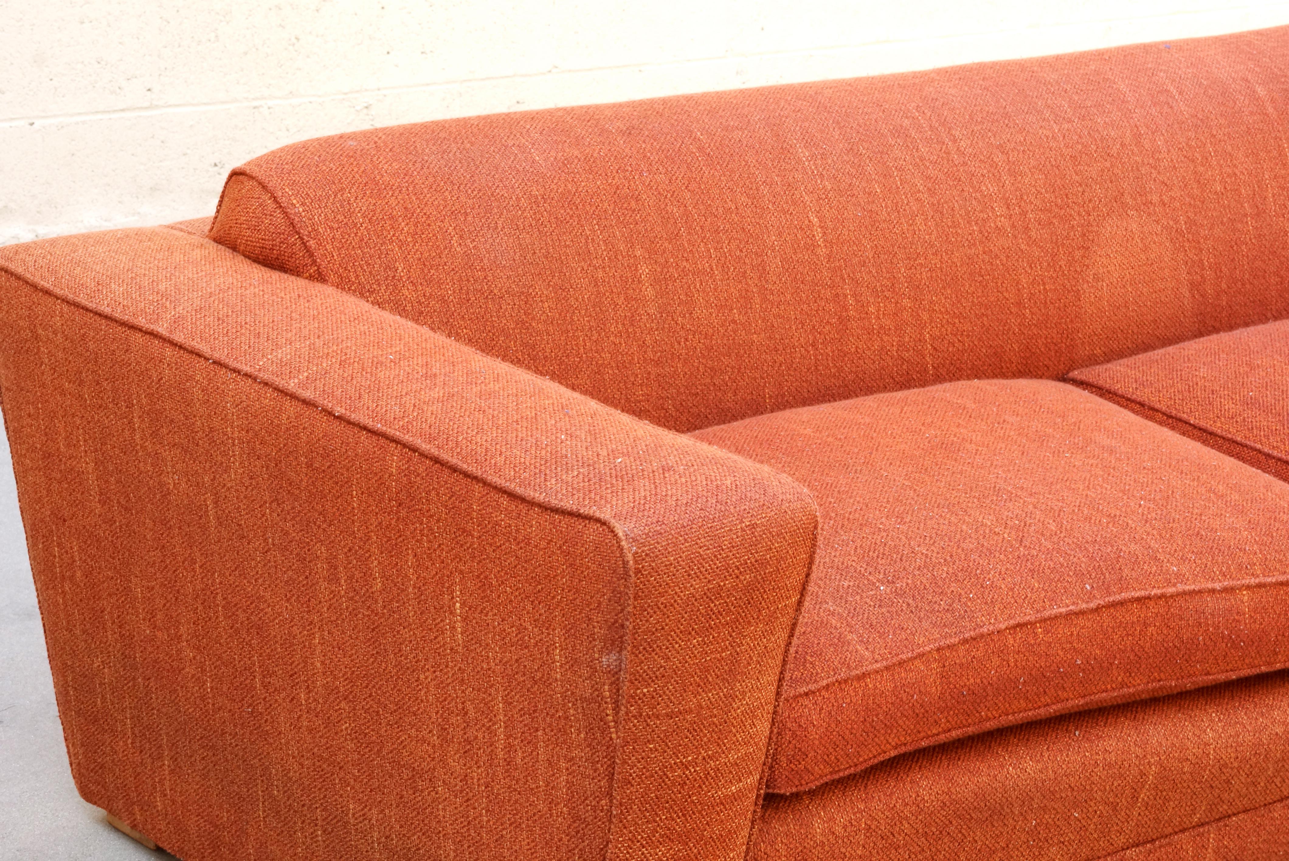 North American Paul Frankl Club Sofa, Original 1940s For Sale