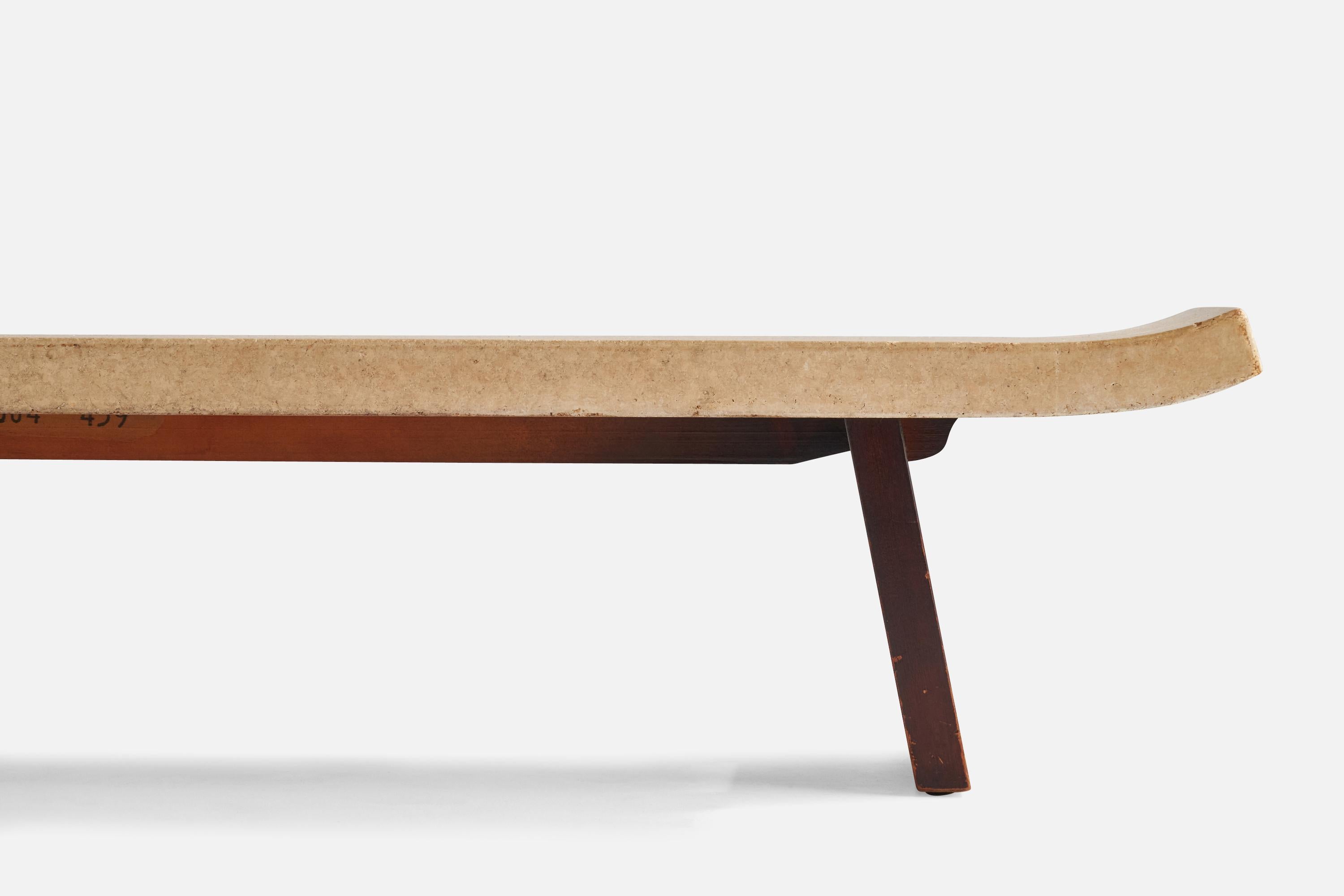 American Paul Frankl, Coffee Table, Cork, Mahogany, USA, 1950s For Sale