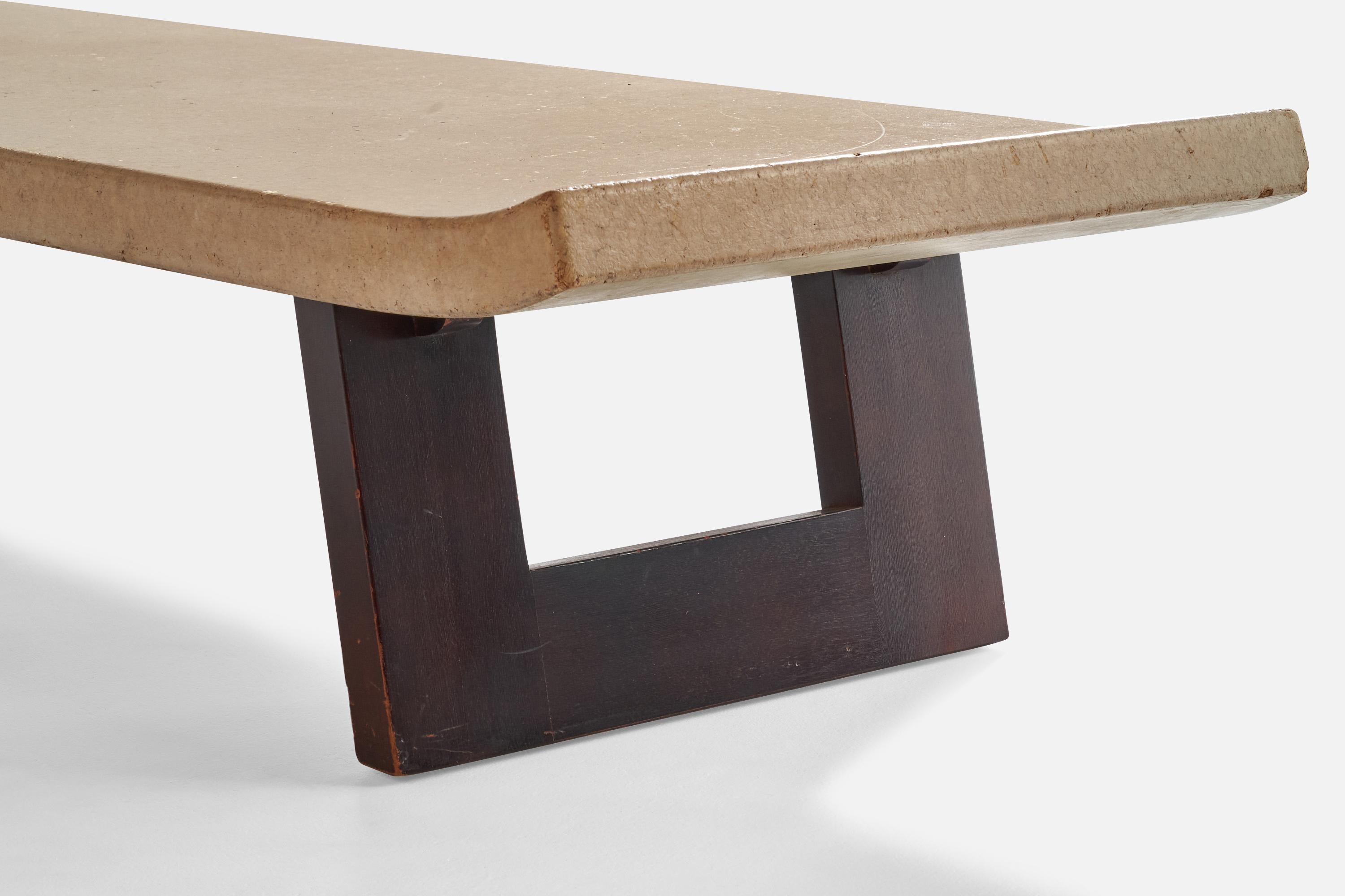 Paul Frankl, Coffee Table, Cork, Mahogany, USA, 1950s For Sale 2