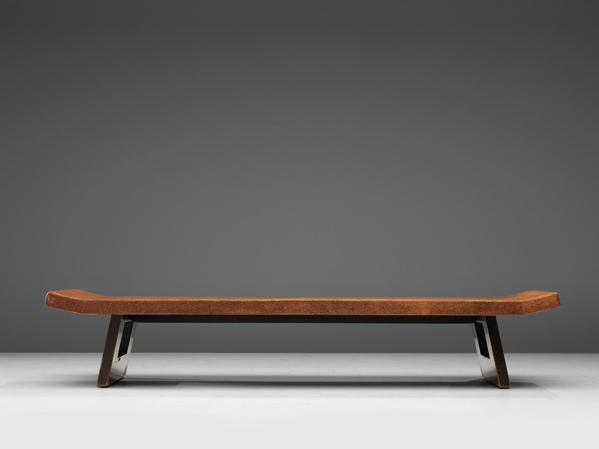 Paul Frankl Coffee Table in Cork and Mahogany, circa 1950 3