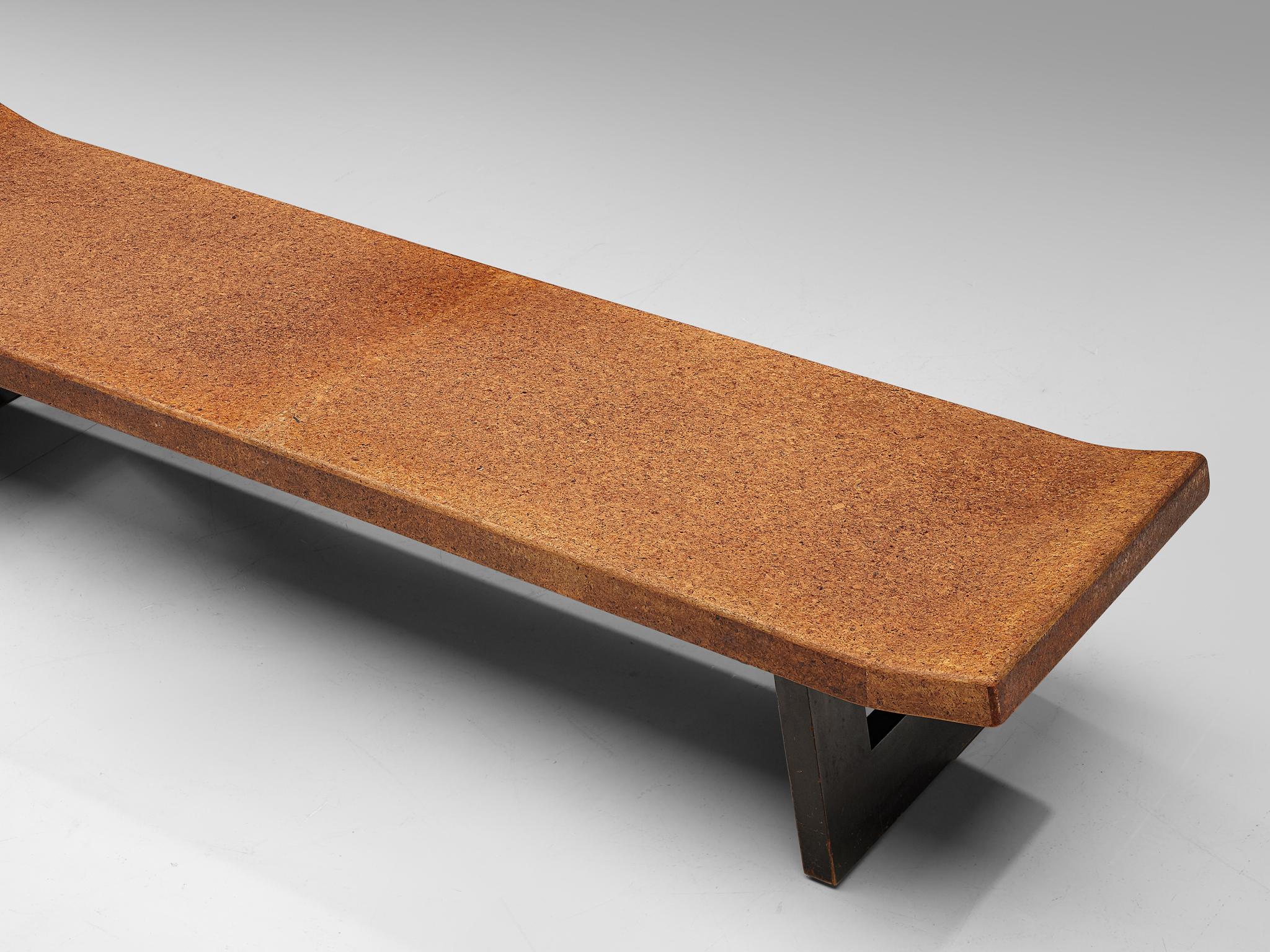 Paul Frankl Coffee Table in Cork and Mahogany, circa 1950 In Good Condition In Waalwijk, NL