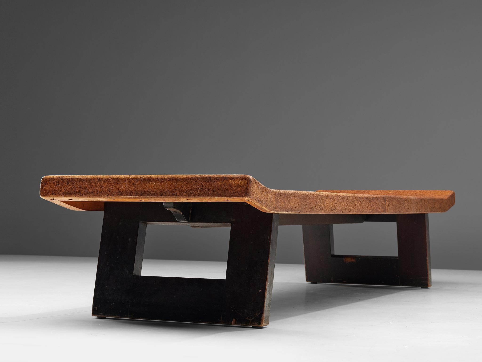 Paul Frankl Coffee Table in Cork and Mahogany, circa 1950 1