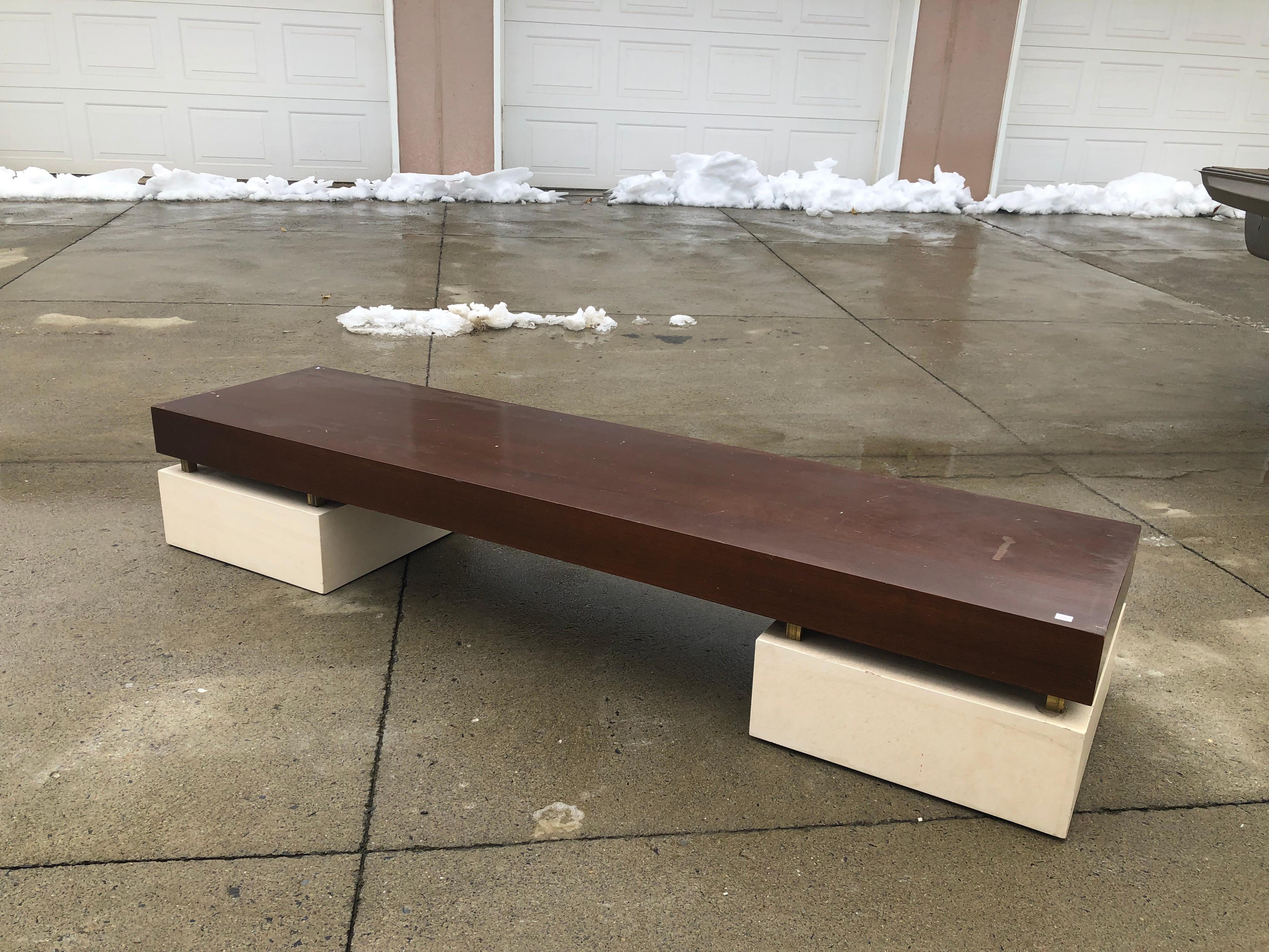 Paul Frankl Coffee Table or Bench Mahogany In Good Condition In Allentown, PA