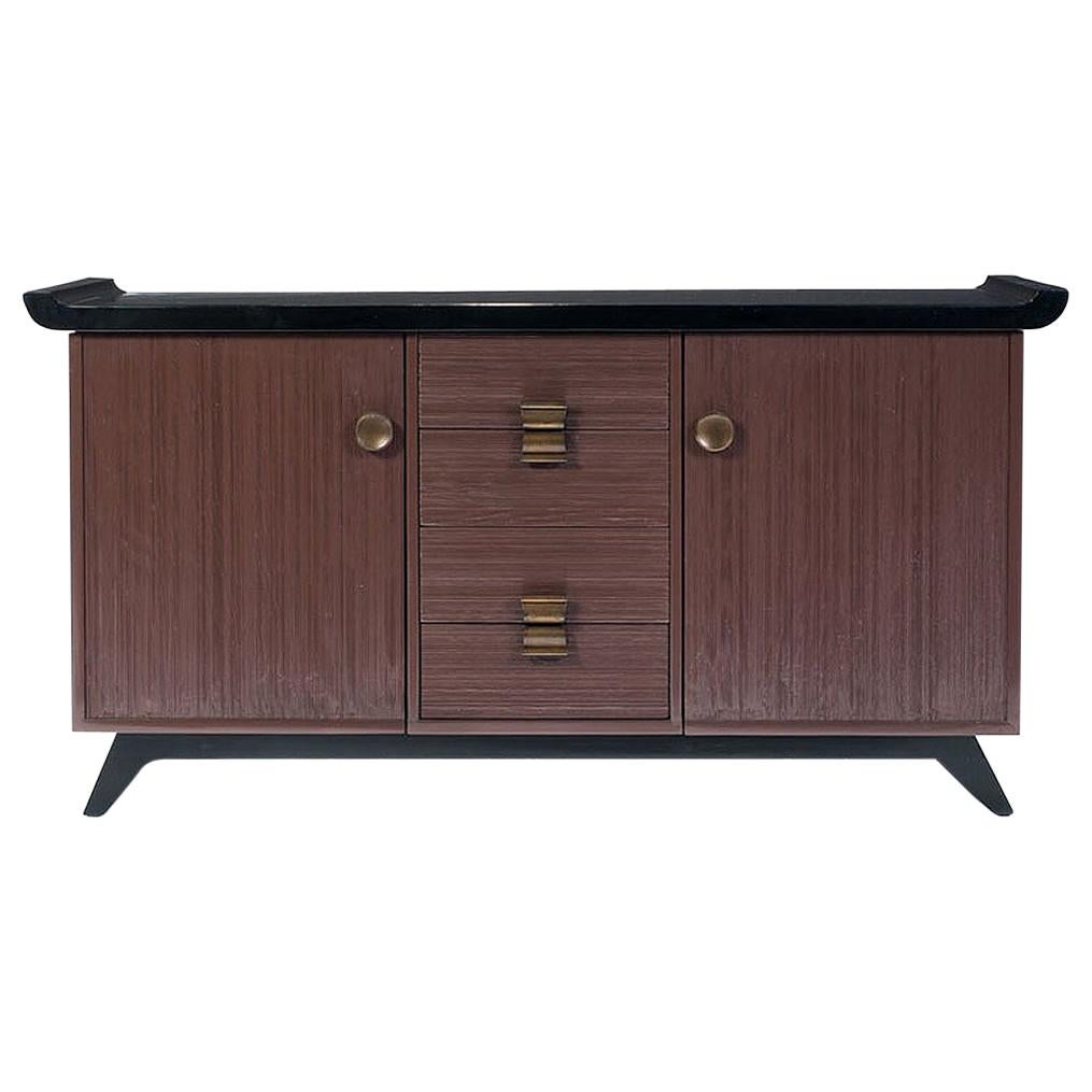 Paul Frankl Combed Wood Buffet or Credenza for Brown Saltman