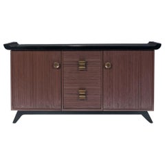 Buffet o credenza in legno pettinato Paul Frankl per Brown Saltman