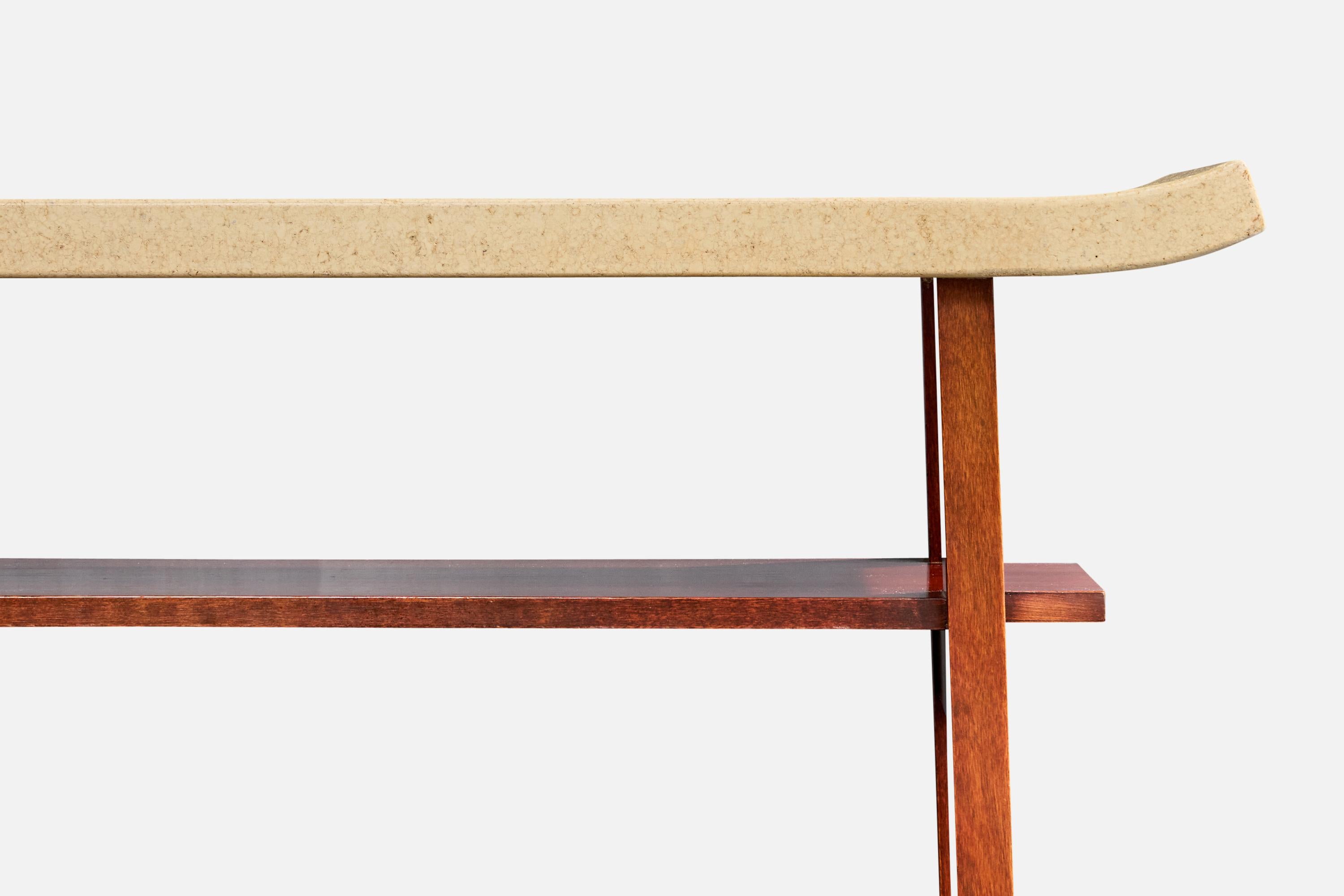 Paul Frankl, Console Table, Mahogany, Cork, USA, 1950s État moyen - En vente à High Point, NC