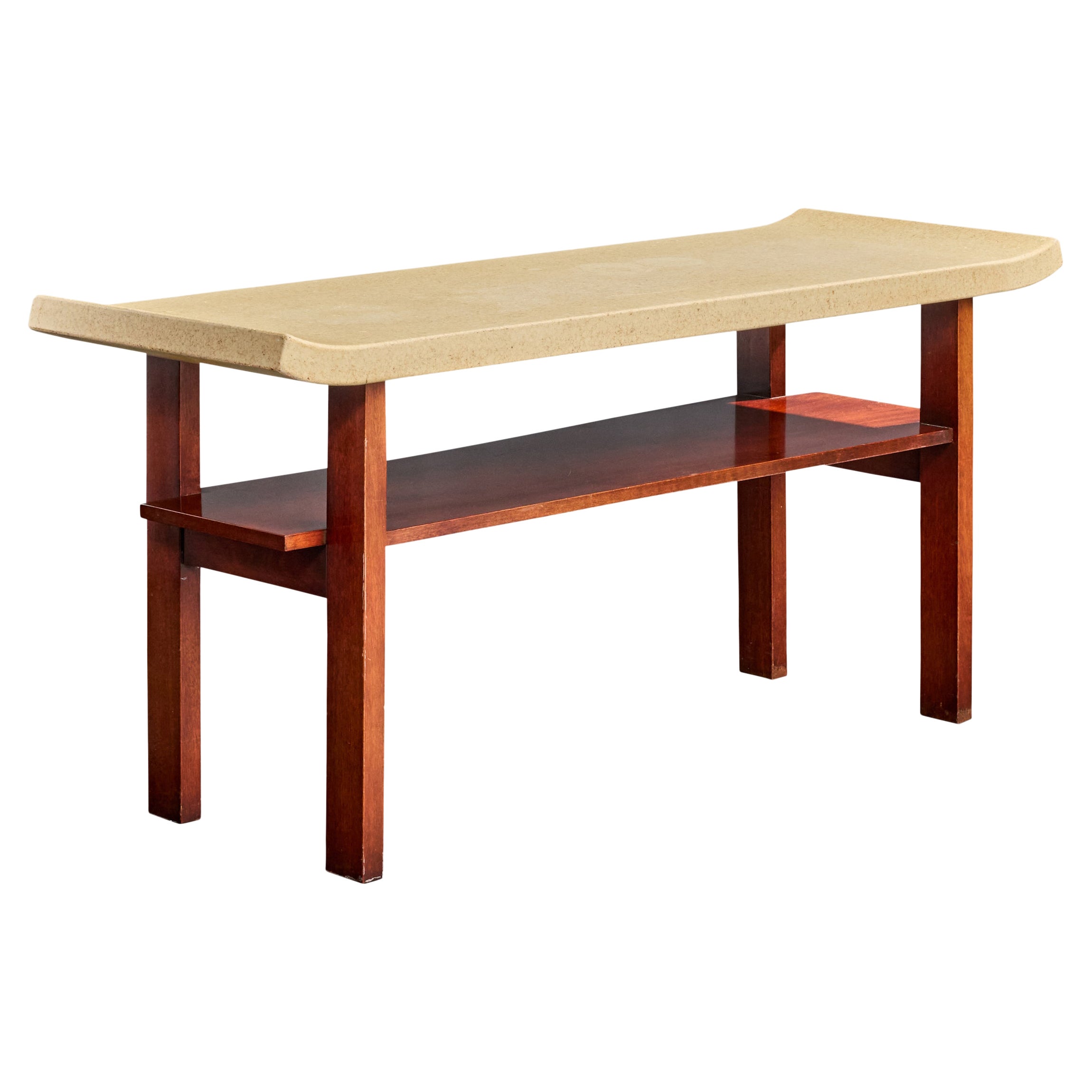 Paul Frankl, Console Table, Mahogany, Cork, USA, 1950s