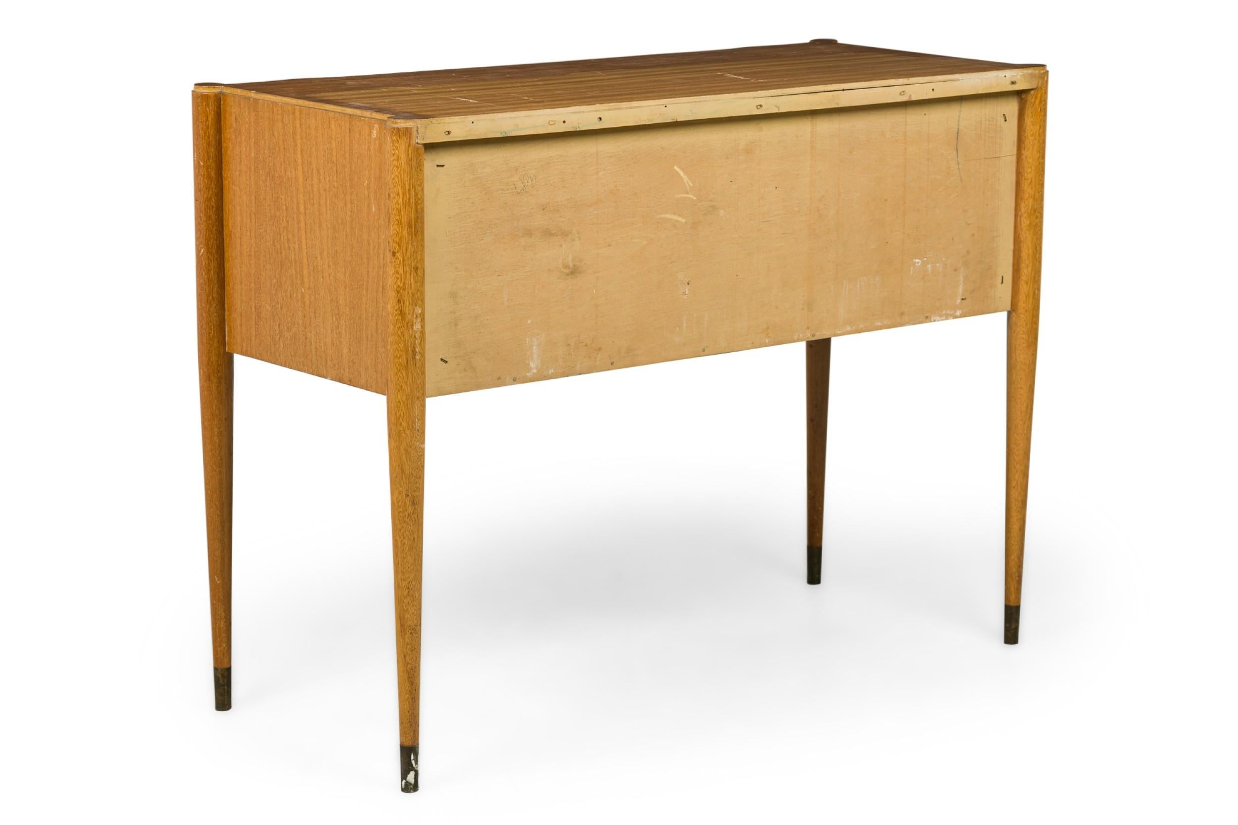 Paul Frankl Continental Mid-Century Walnut and Brass 2-Drawer Console Table For Sale 5