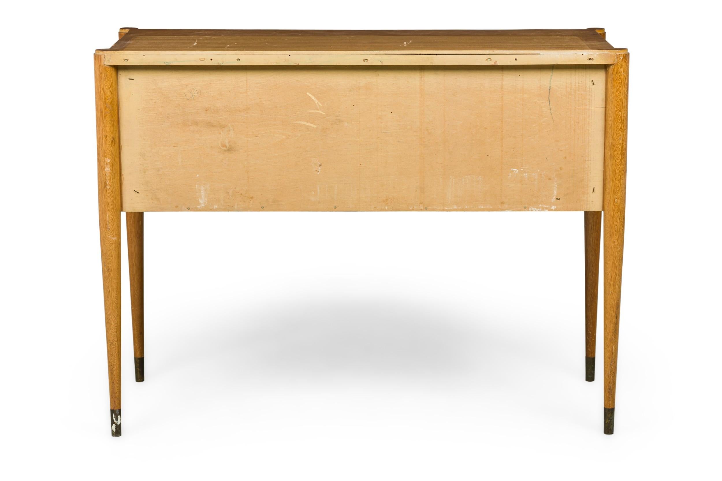 Paul Frankl Continental Mid-Century Walnut and Brass 2-Drawer Console Table For Sale 5