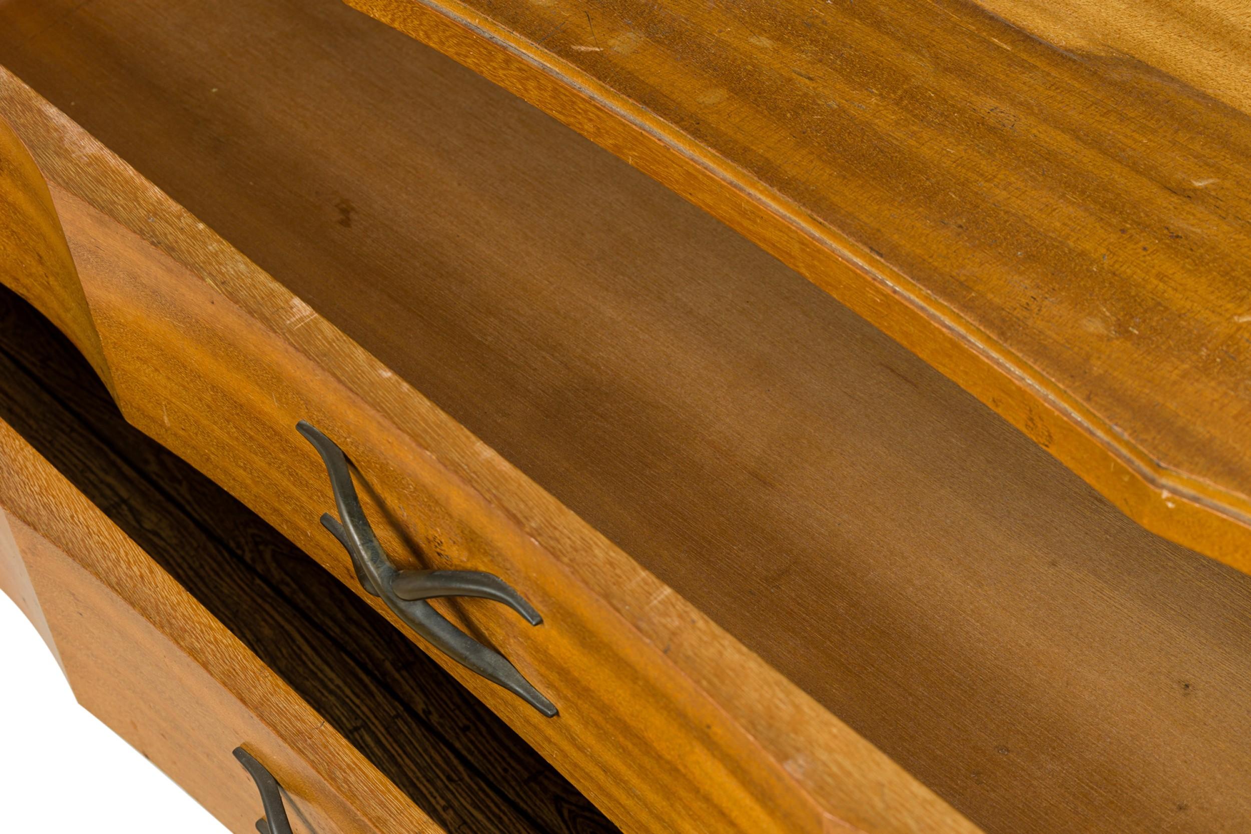 Table console à 2 tiroirs en noyer et laiton Paul Frankl, milieu du siècle en vente 1