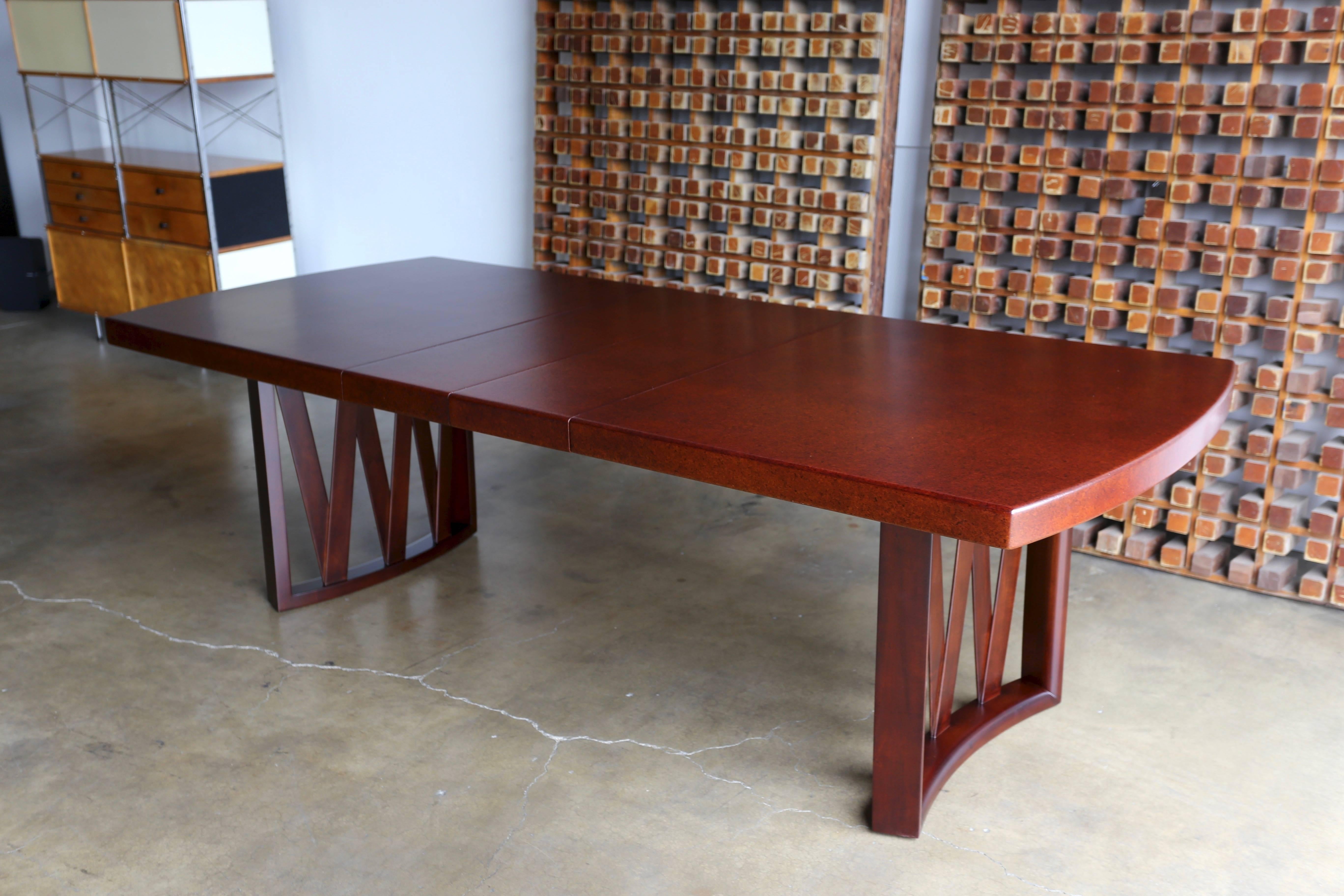 20th Century Paul Frankl Cork and Mahogany Dining Table