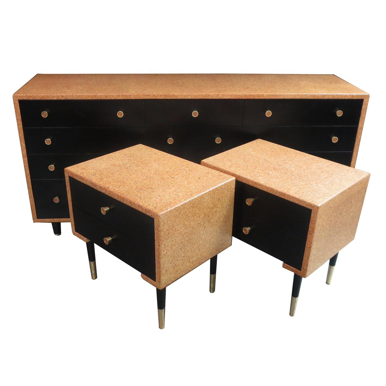 Paul Frankl Cork Bedroom Set for Johnson Furniture