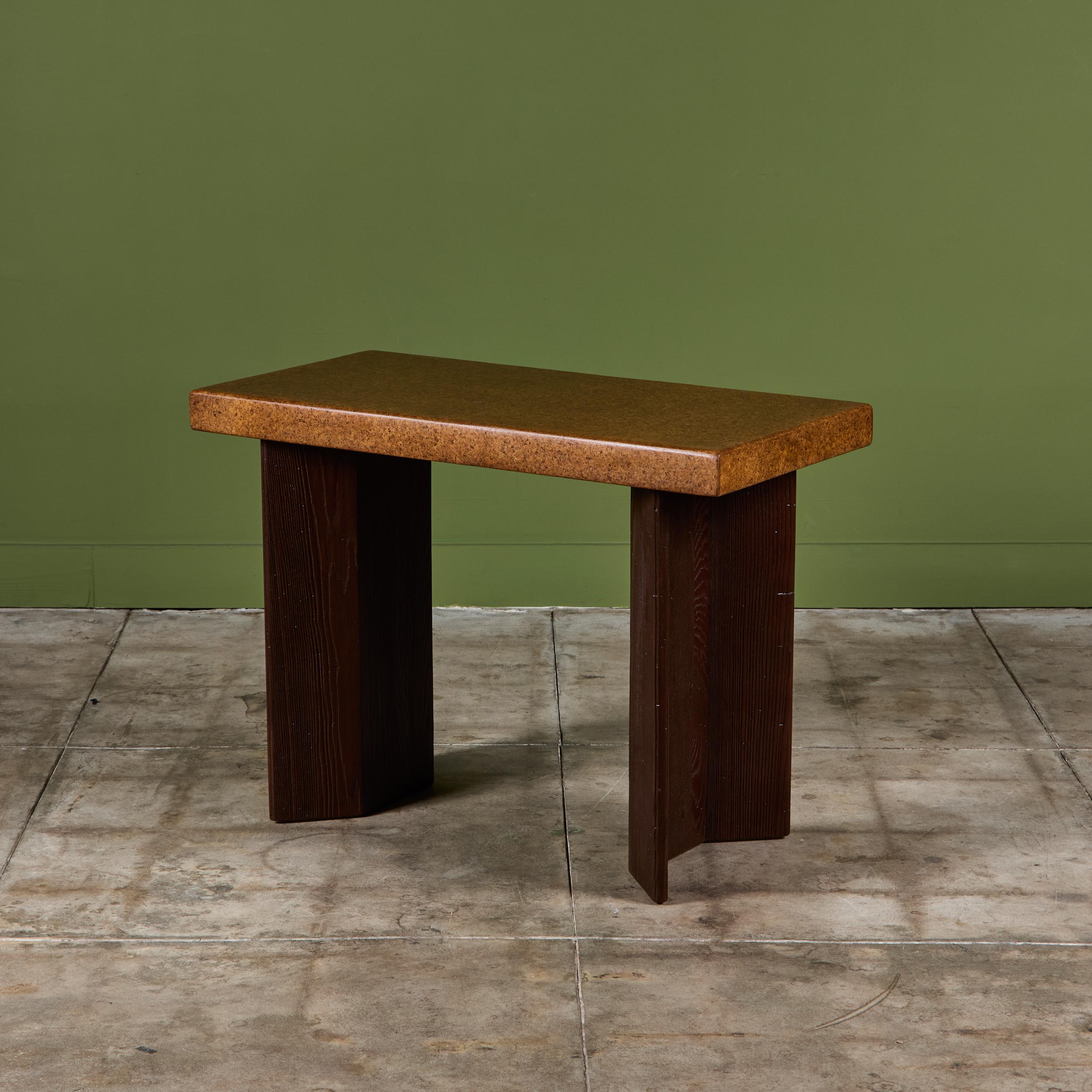 Mid-Century Modern Table console en liège de Paul Frankl pour Johnson Furniture Co. en vente
