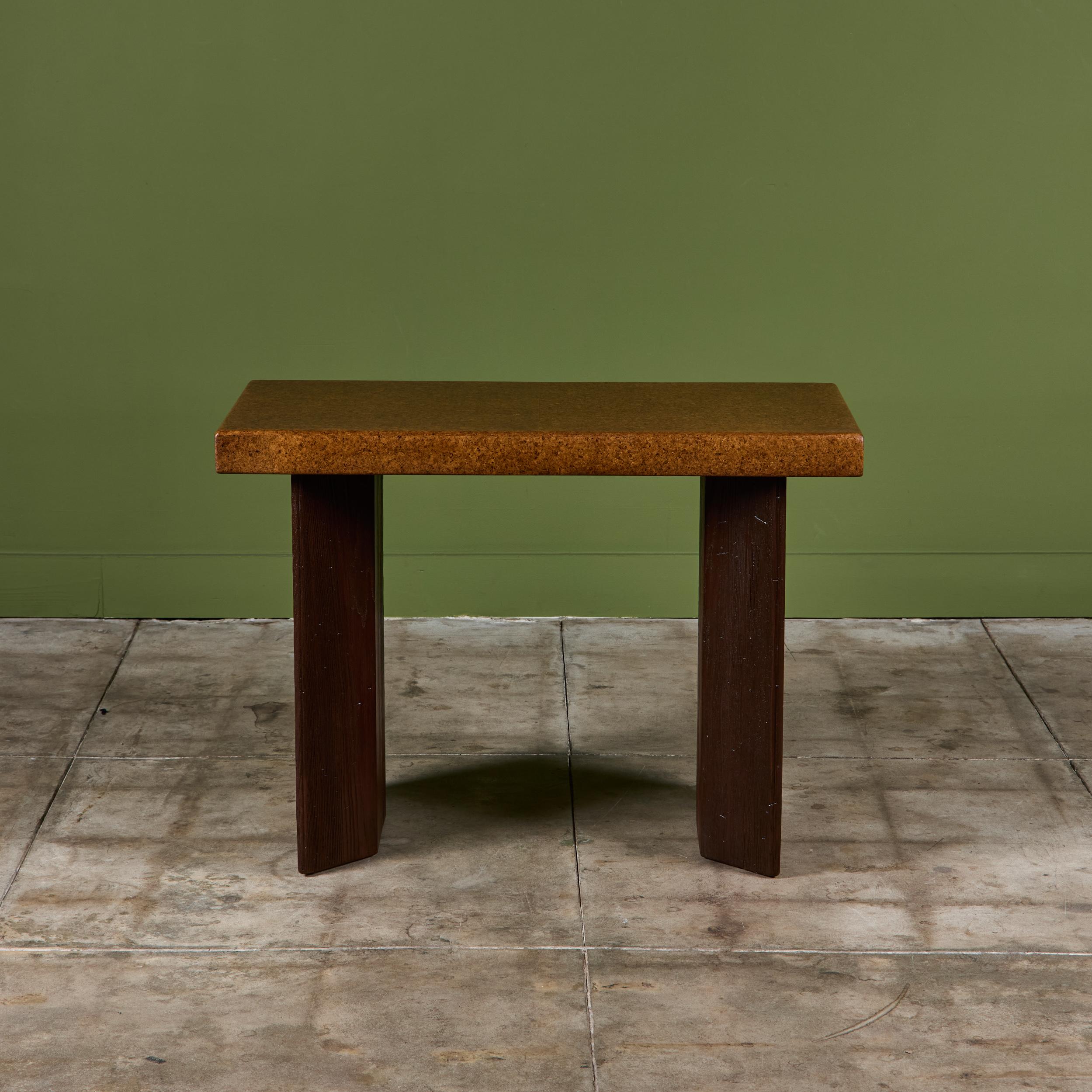 Américain Table console en liège de Paul Frankl pour Johnson Furniture Co. en vente