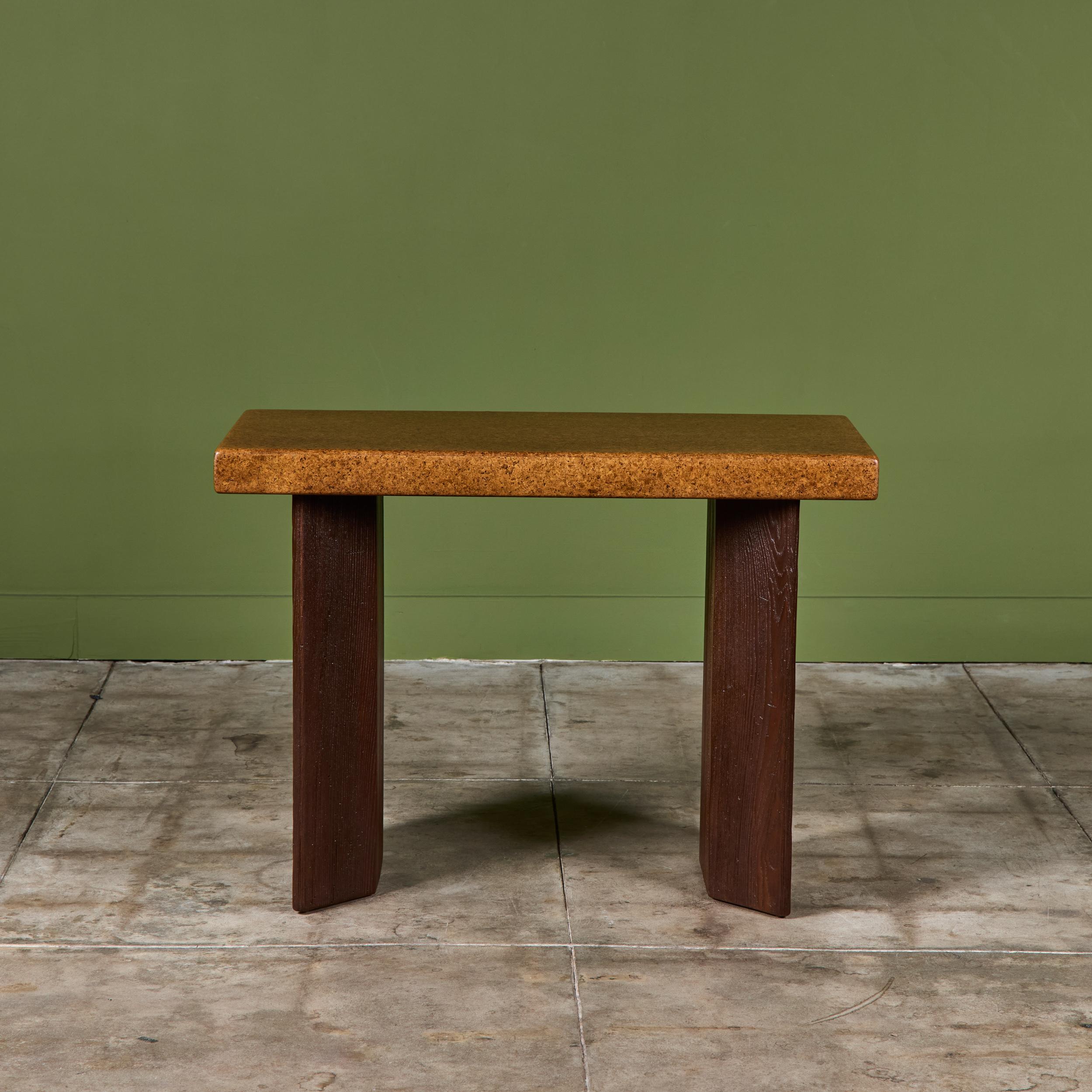 Table console en liège de Paul Frankl pour Johnson Furniture Co. Bon état - En vente à Los Angeles, CA