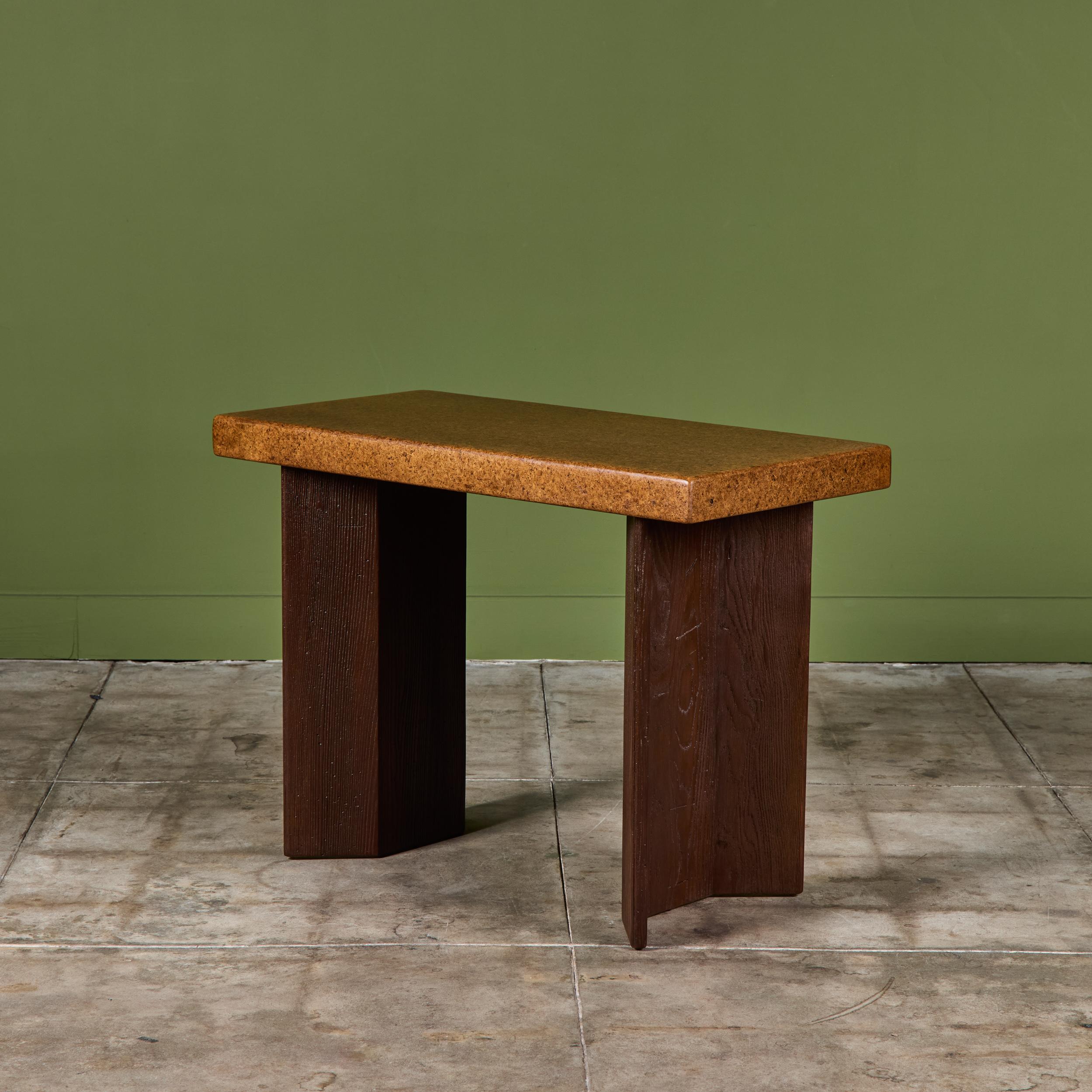 Chêne Table console en liège de Paul Frankl pour Johnson Furniture Co. en vente