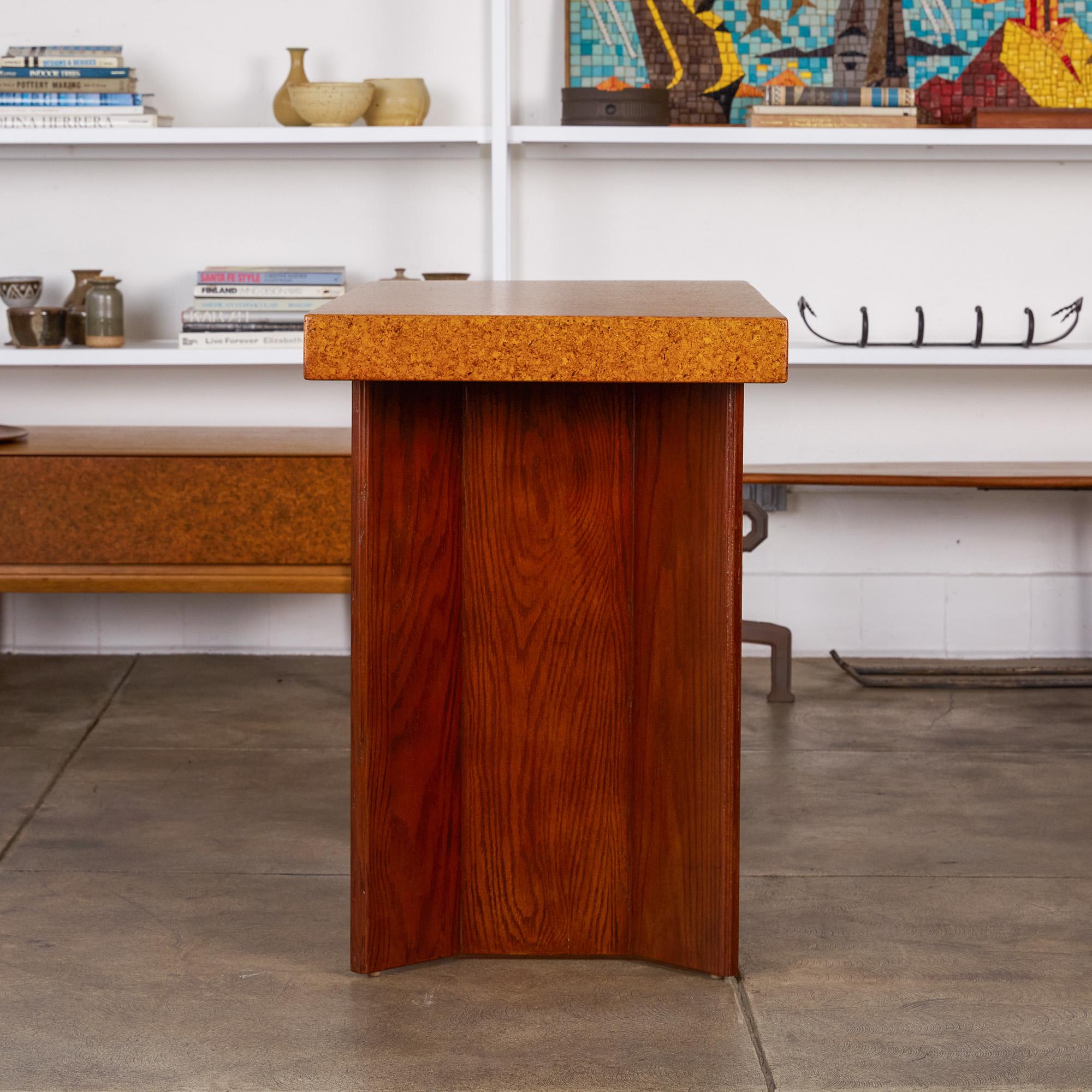 Stained Paul Frankl Cork Console Table