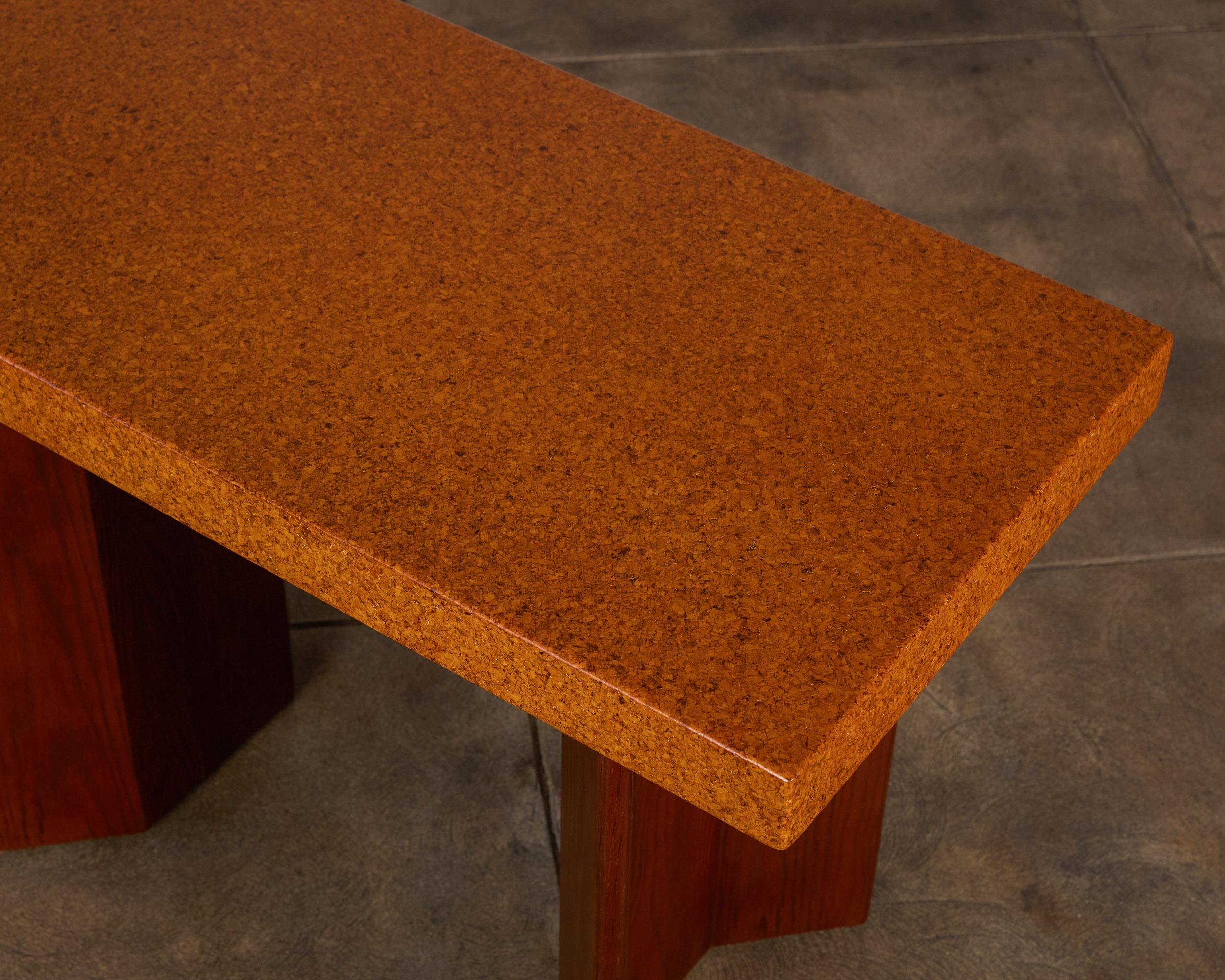 Paul Frankl Cork Console Table In Excellent Condition In Los Angeles, CA
