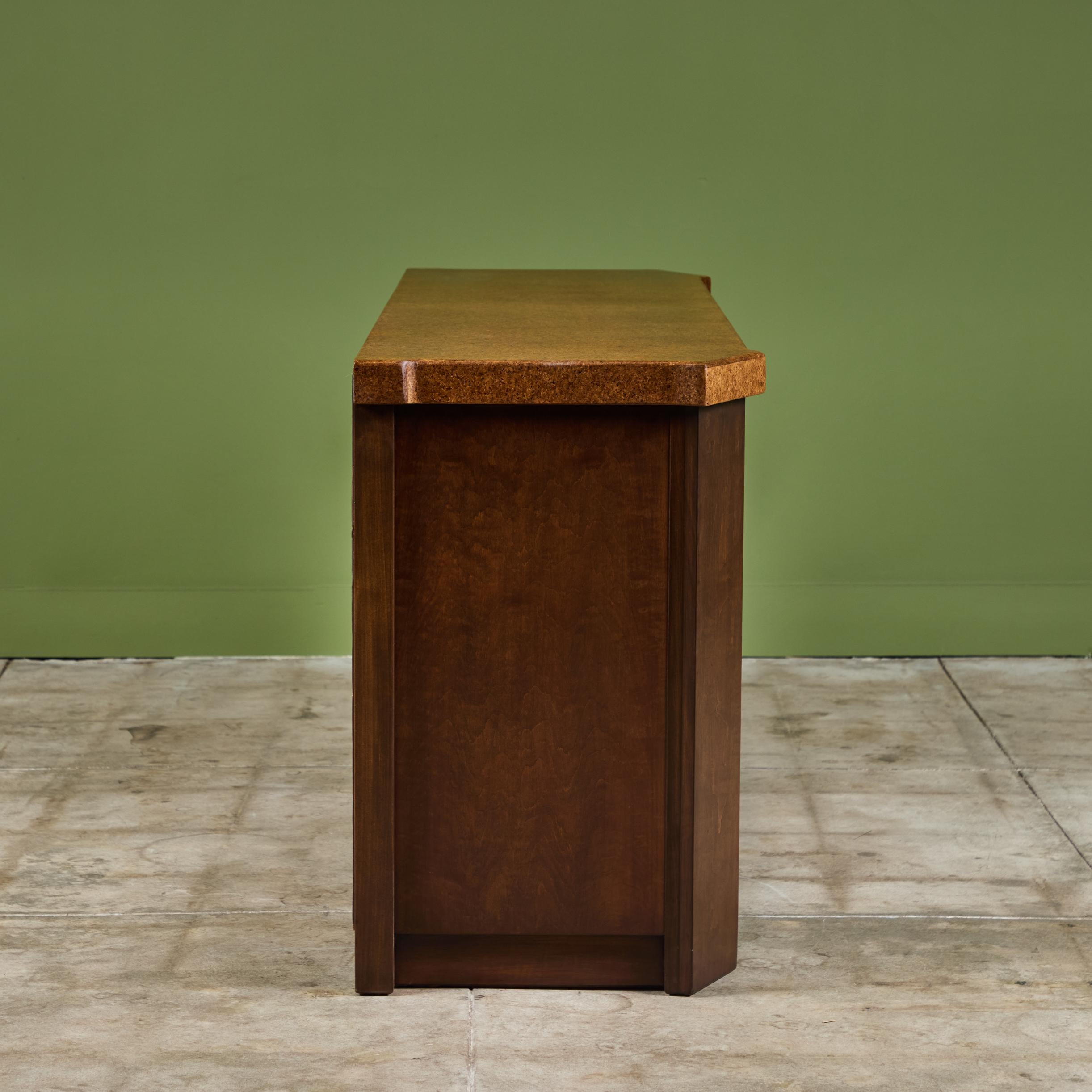 Credenza de corcho Paul Frankl para Johnson Furniture Co. siglo XX en venta