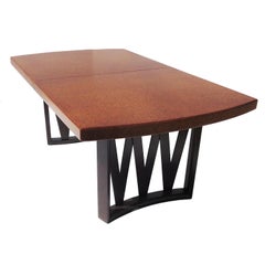 Paul Frankl Cork Dining Table with Six Chairs for Johnson Furniture