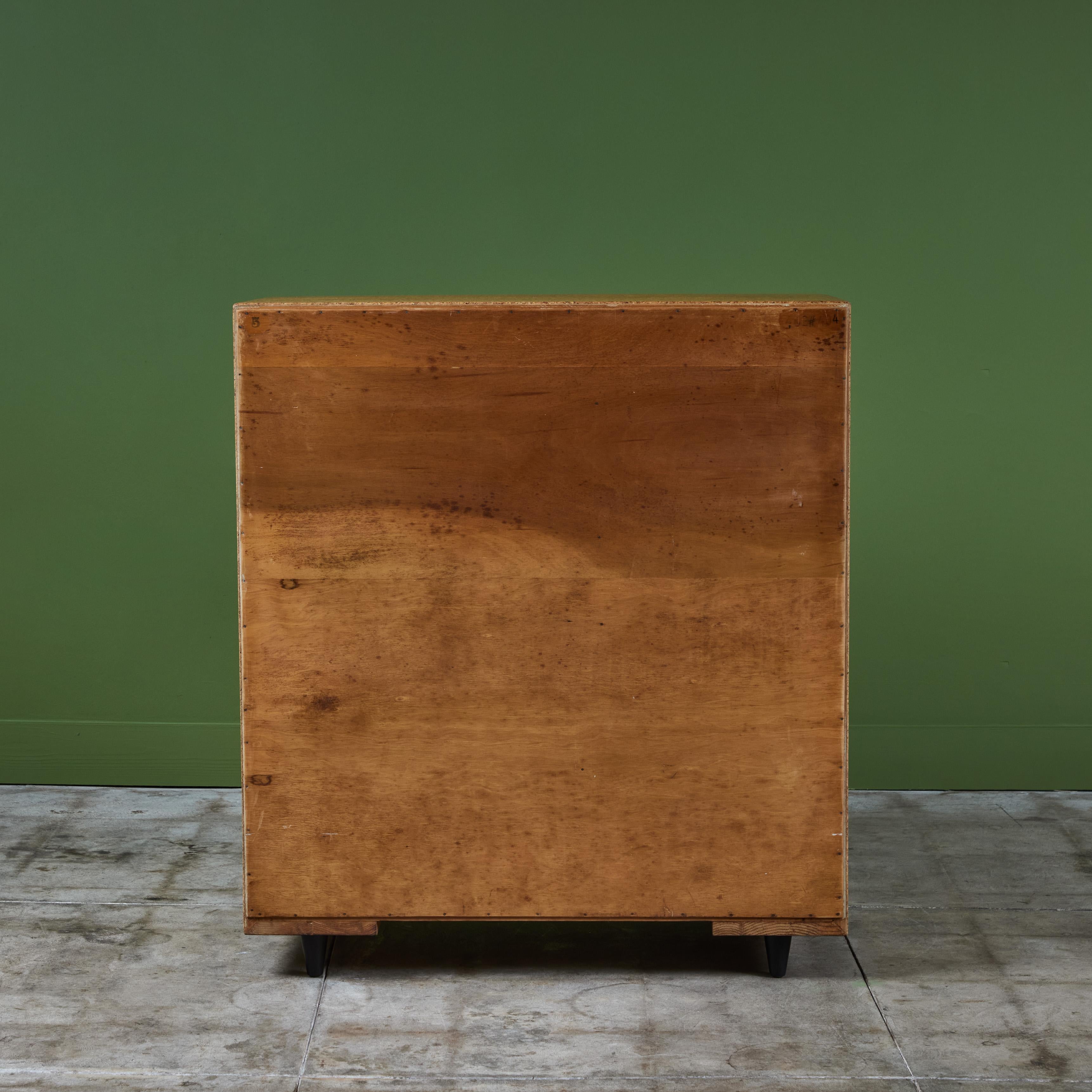 Brass Paul Frankl Cork Highboy Dresser for Johnson Furniture Co. For Sale