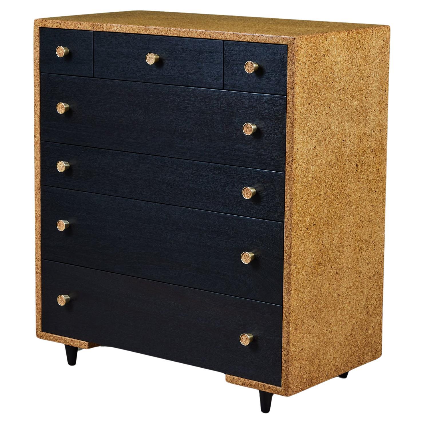 Paul Frankl Cork Highboy Dresser for Johnson Furniture Co. For Sale