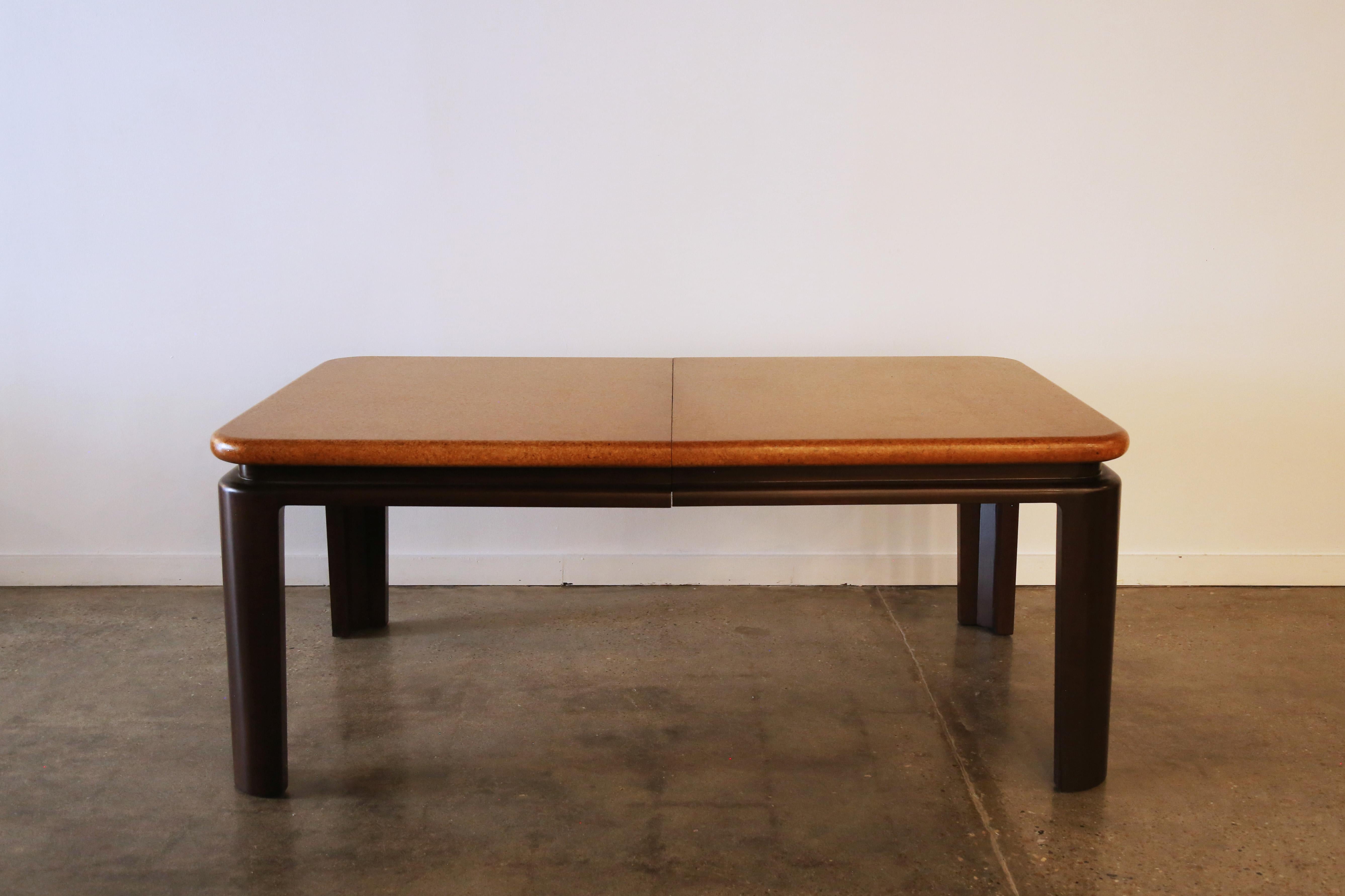 Mid-Century Modern Table de salle à manger Paul Frankl en liège et acajou pour Johnson Furniture Company m. 2443 en vente