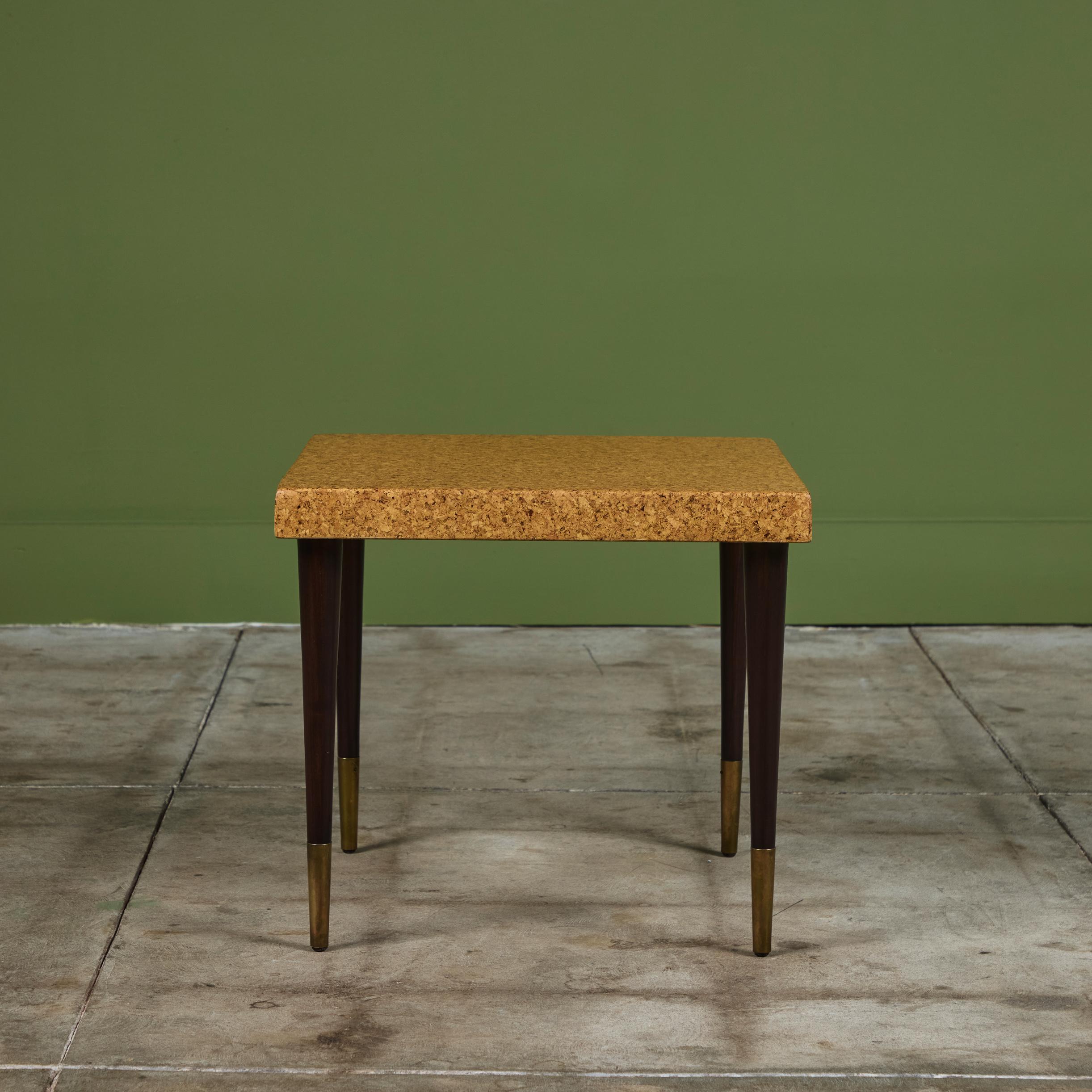 Mid-Century Modern Table d'appoint en liège Paul Frankl pour Johnson Furniture Co. en vente