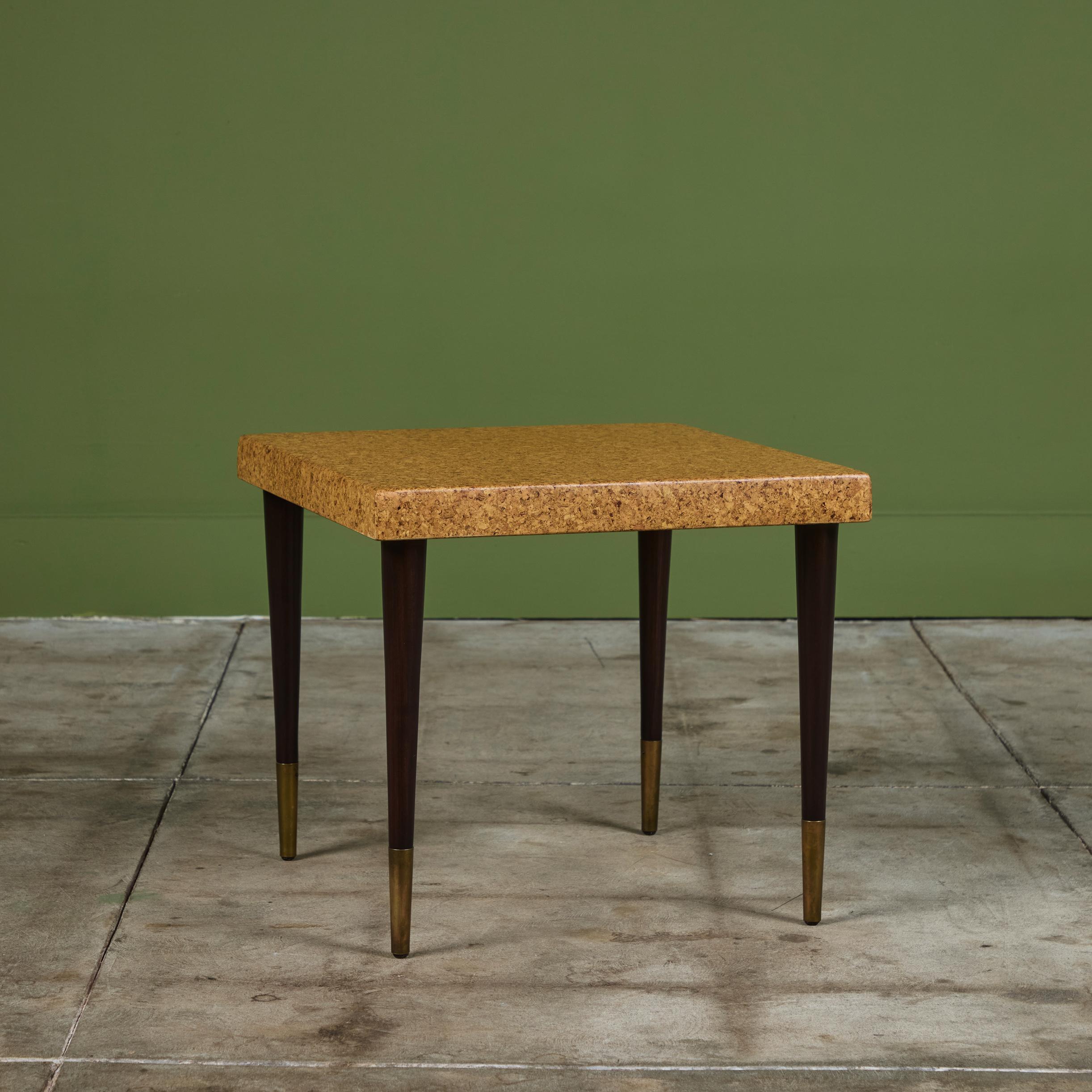 Américain Table d'appoint en liège Paul Frankl pour Johnson Furniture Co. en vente