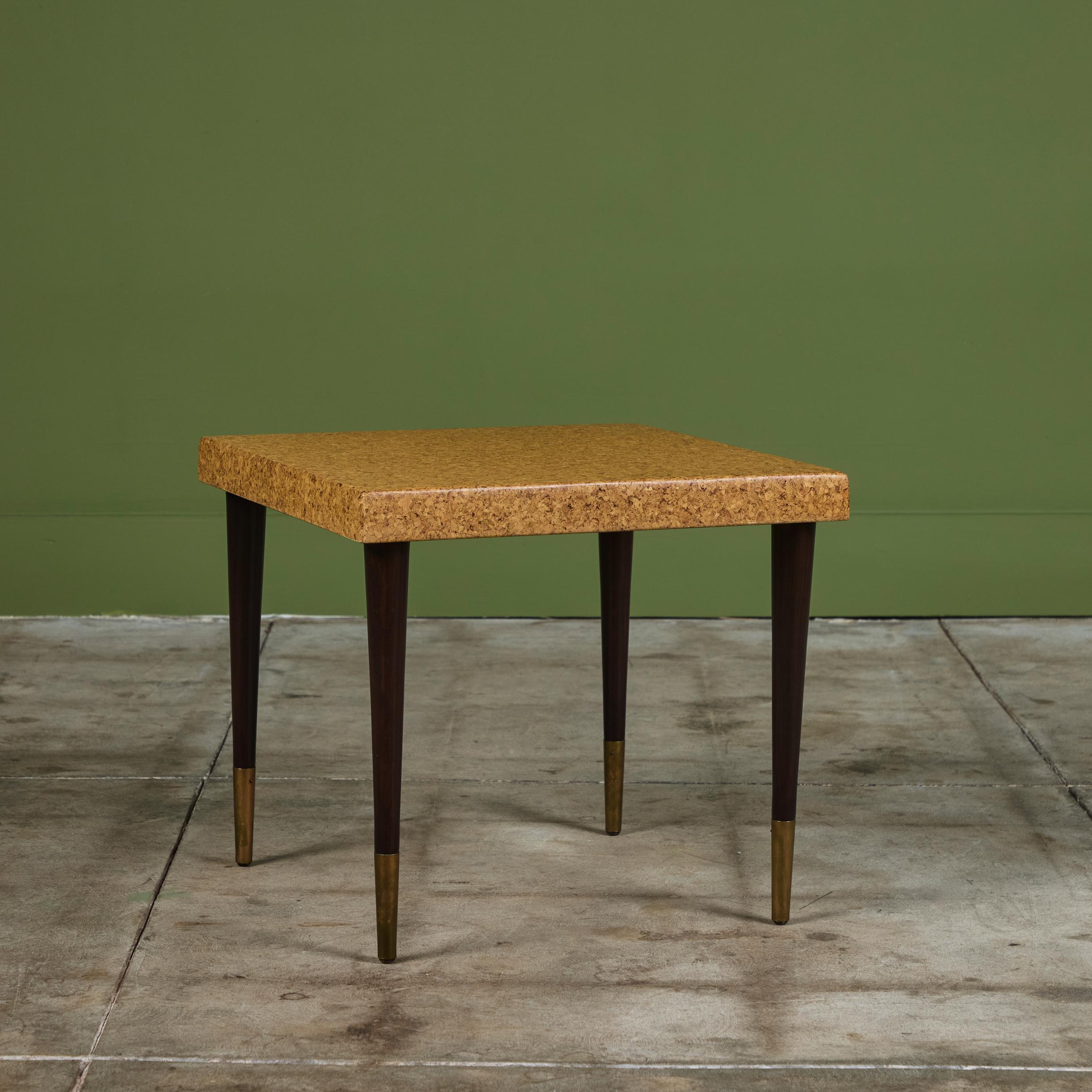 Table d'appoint en liège Paul Frankl pour Johnson Furniture Co. Excellent état - En vente à Los Angeles, CA