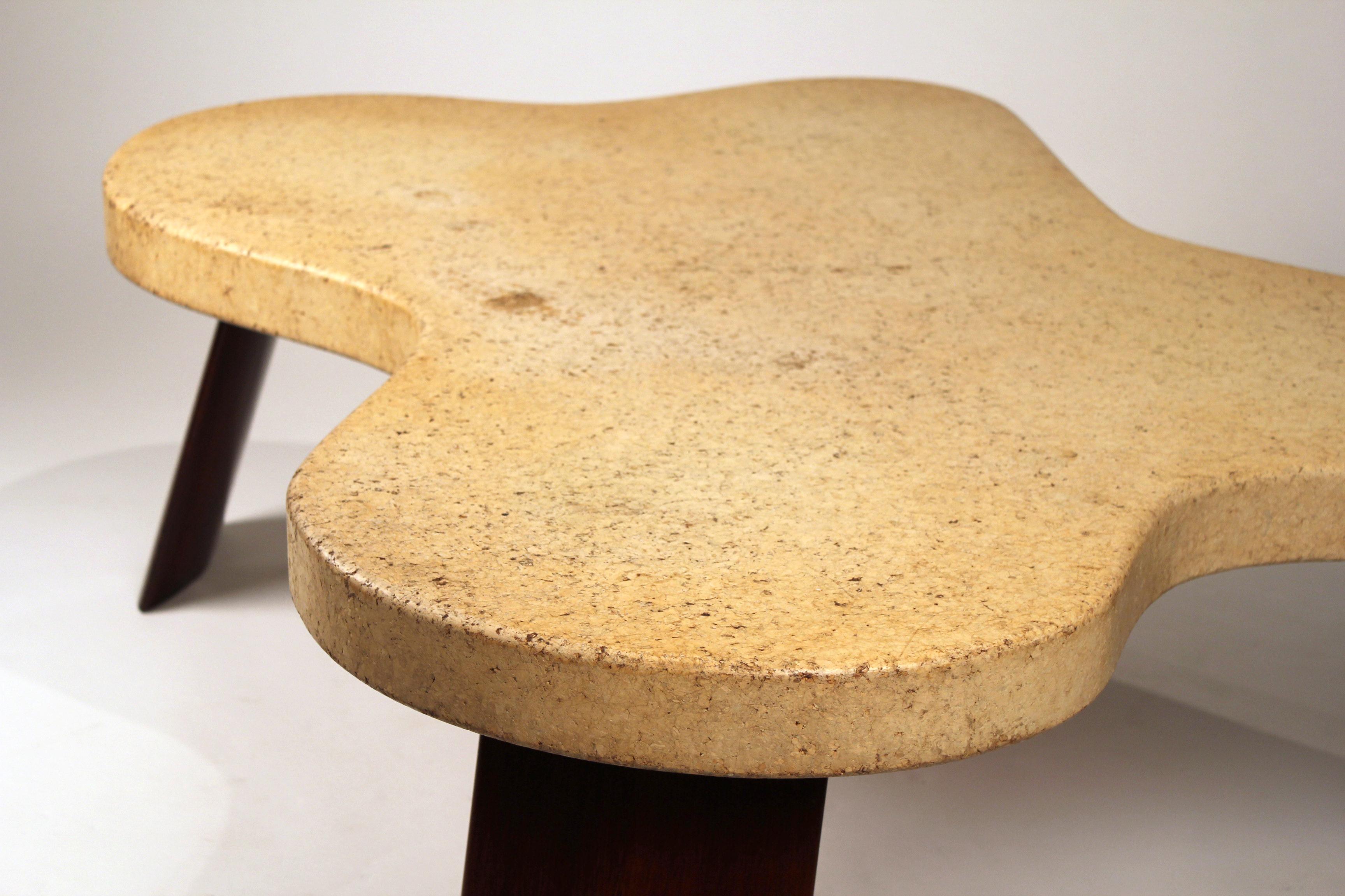 Mid-Century Modern Paul Frankl Cork Top Amoeba Coffee Table for Johnson Furniture