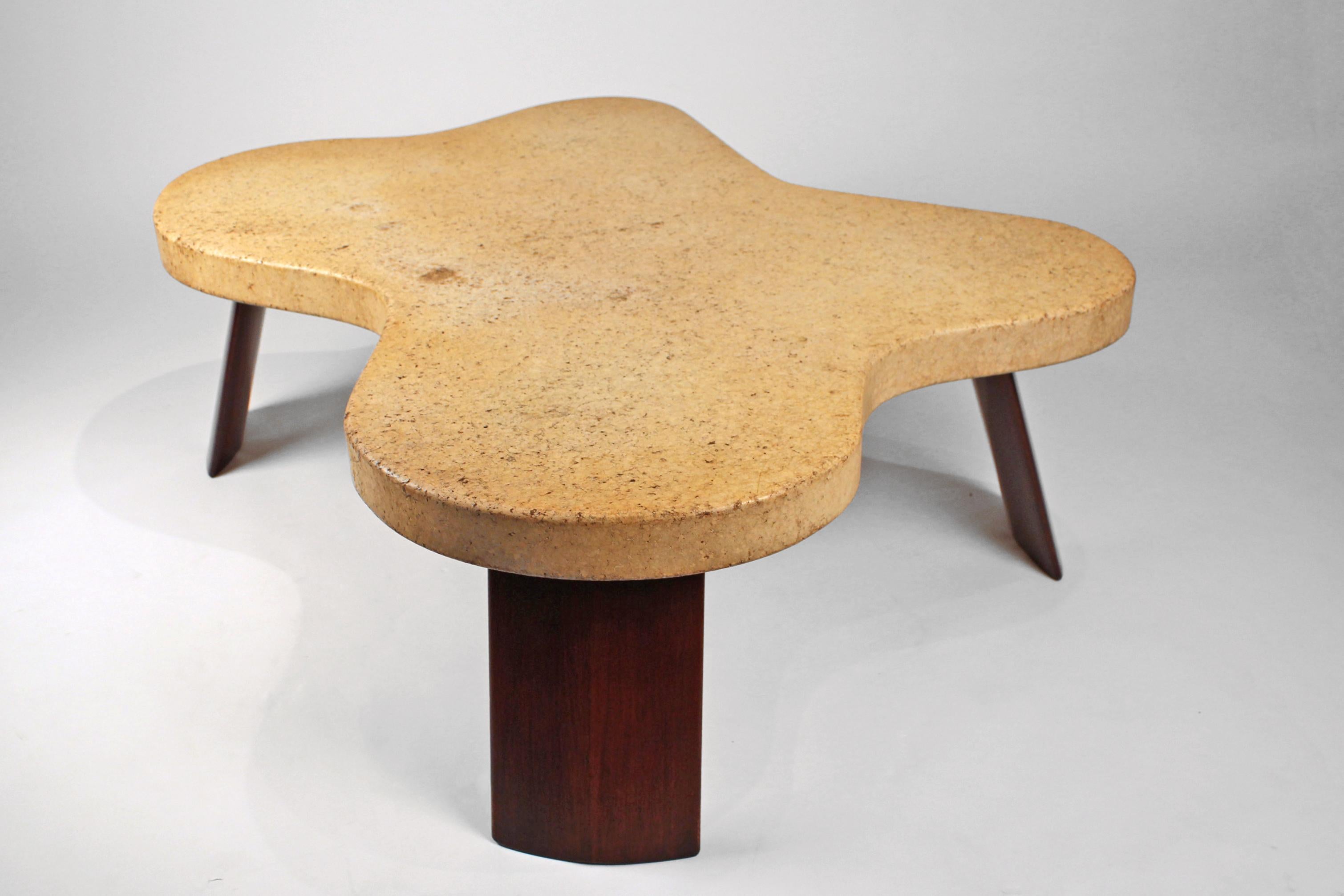 American Paul Frankl Cork Top Amoeba Coffee Table for Johnson Furniture