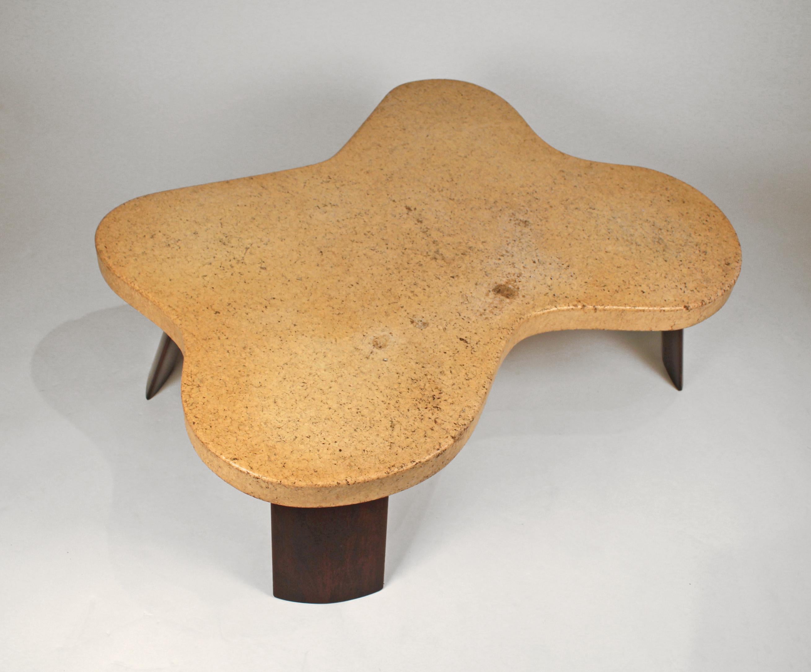 Paul Frankl Cork Top Amoeba Coffee Table for Johnson Furniture In Good Condition In Dallas, TX