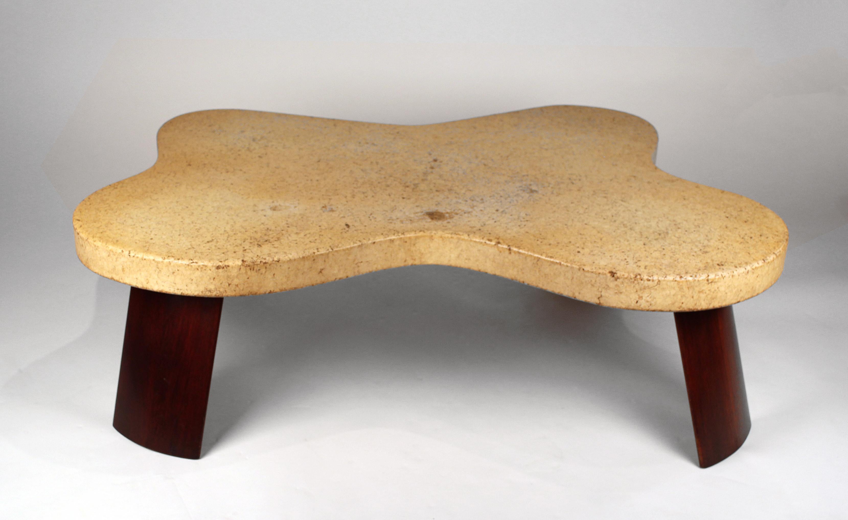 20th Century Paul Frankl Cork Top Amoeba Coffee Table for Johnson Furniture