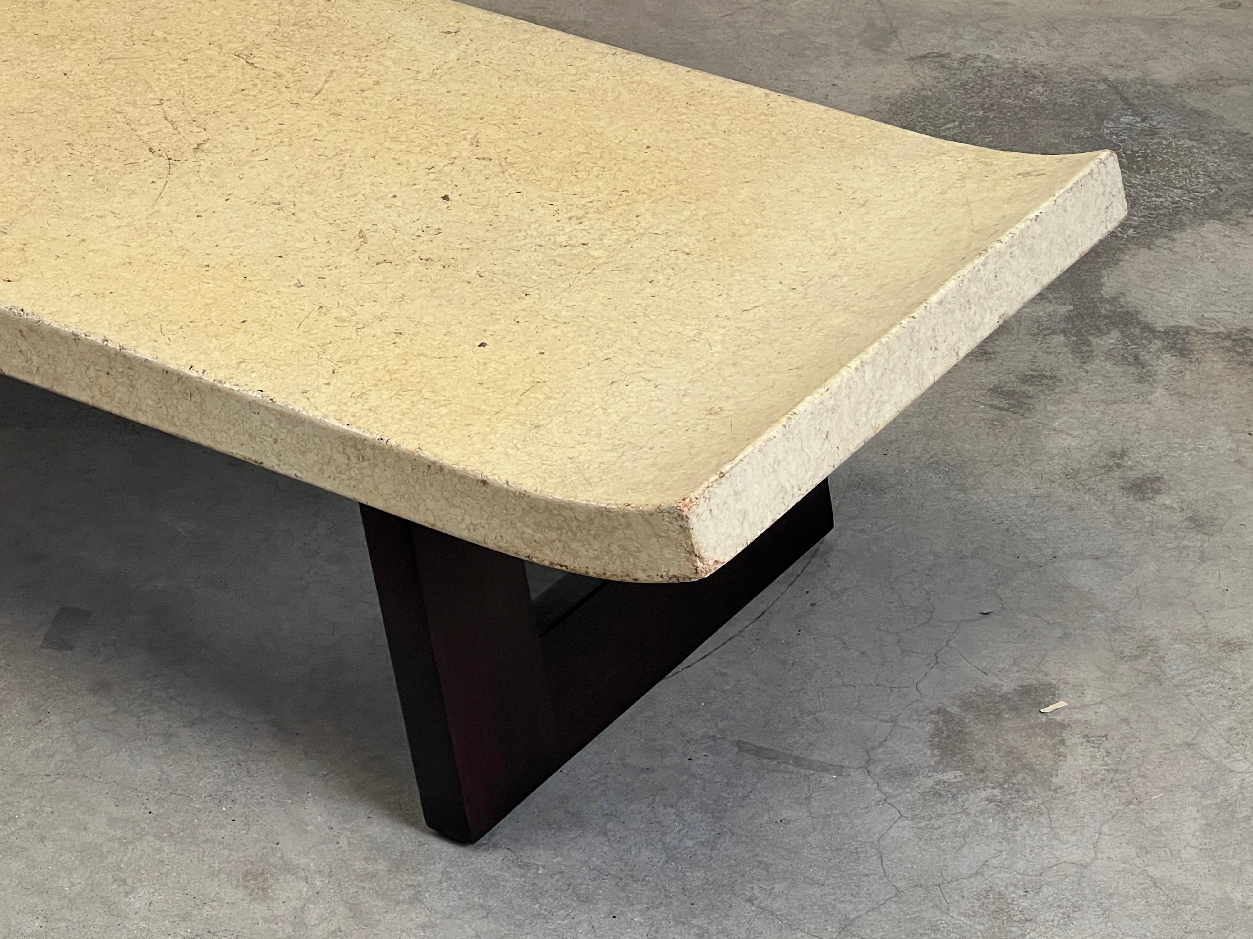 Paul Frankl Cork Top Coffee Table / Bench For Sale 8