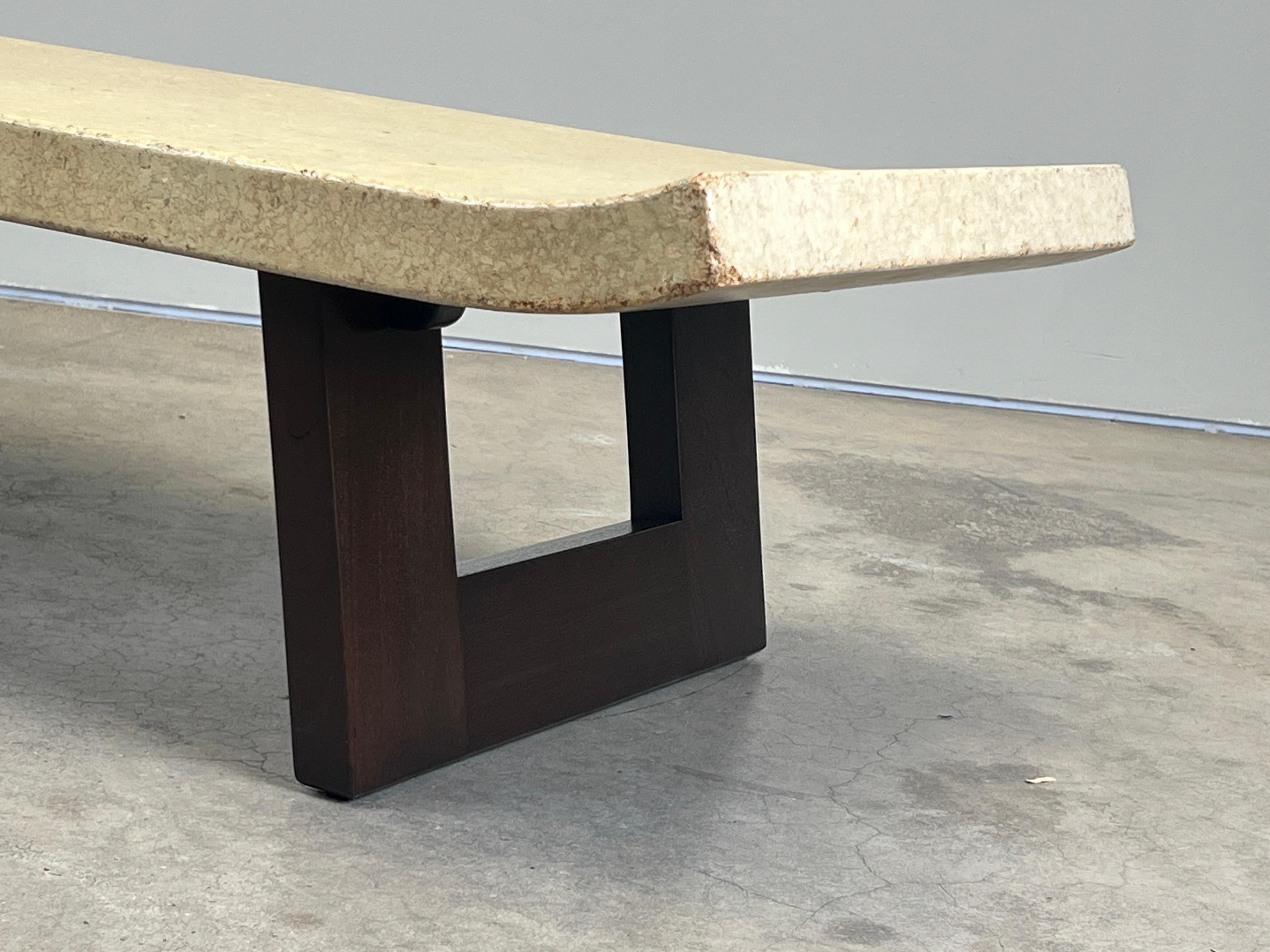 Paul Frankl Cork Top Coffee Table / Bench For Sale 10